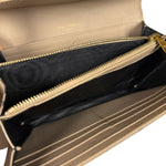 Saint Laurent Beige Grain de Poudre Chevron Long Wallet
