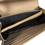 Saint Laurent Beige Grain de Poudre Chevron Long Wallet