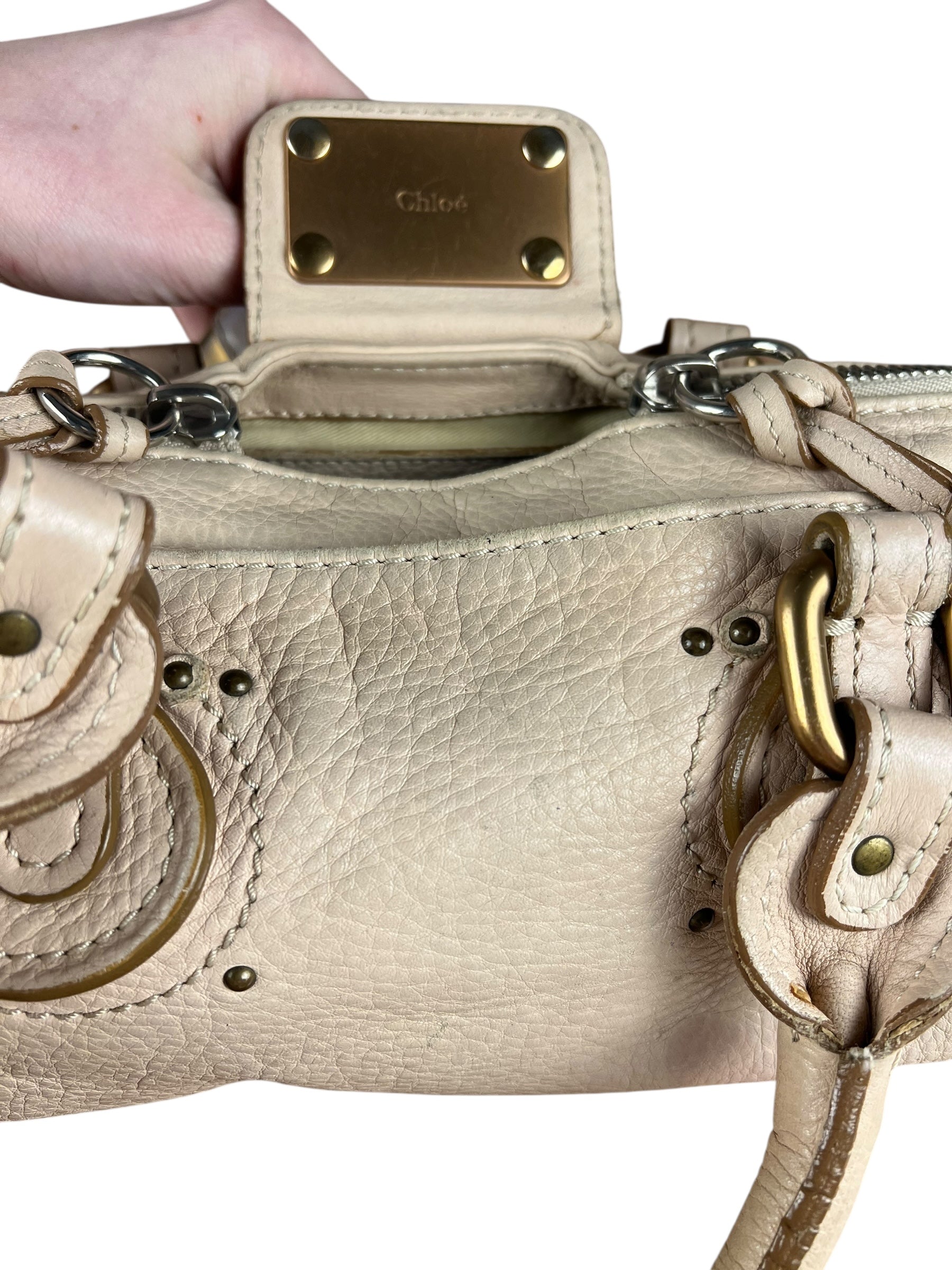 Chloe Vintage Mini Chloe Paddington Bag Beige