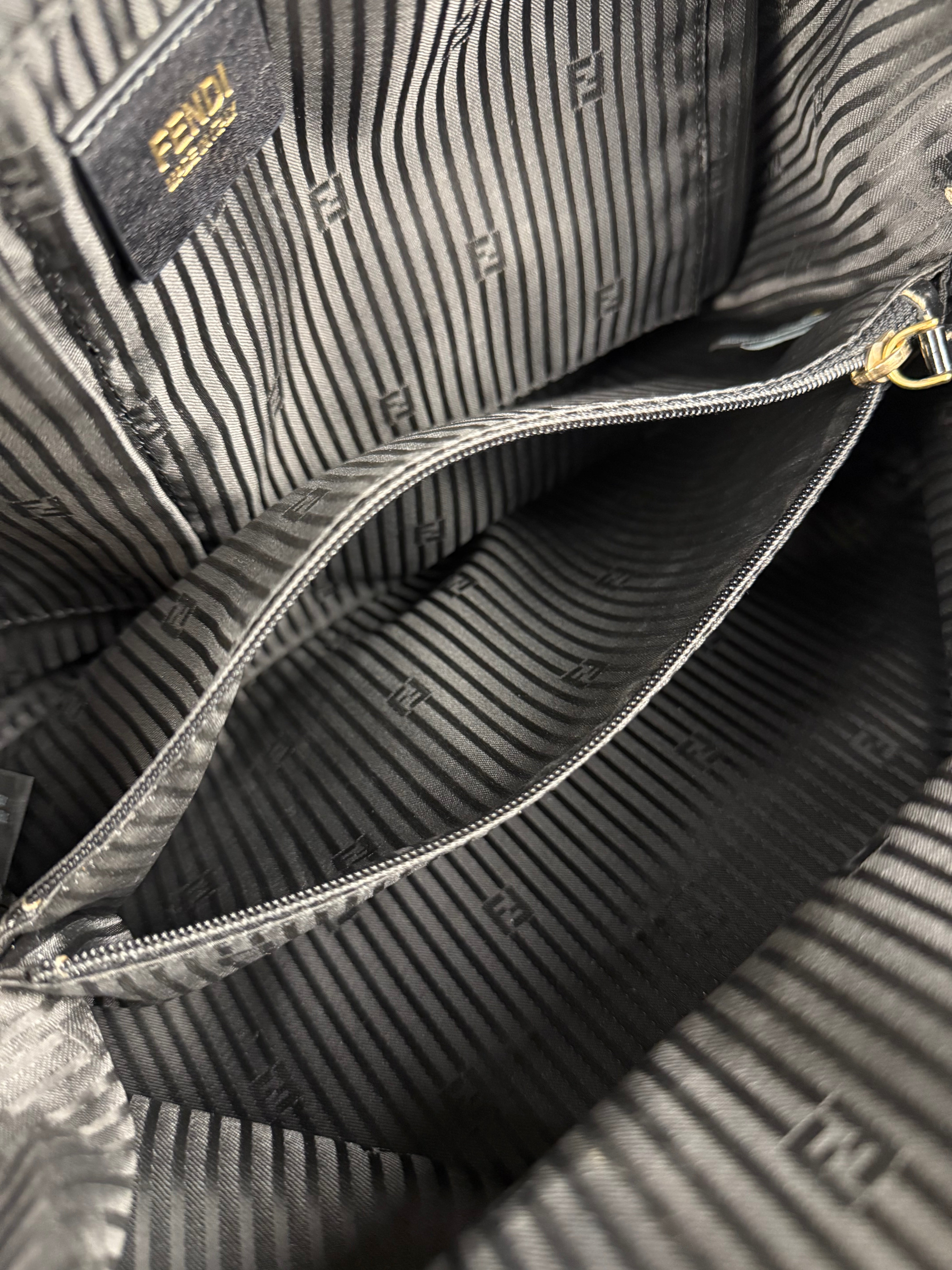 Fendi vintage Chameleon Black Patent Leather Handbag