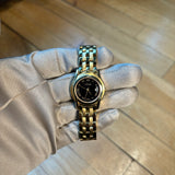 Gucci Gold Plated Link Black Dial