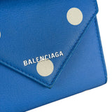 Balenciaga Blue Polka Dot Tri-Fold Wallet