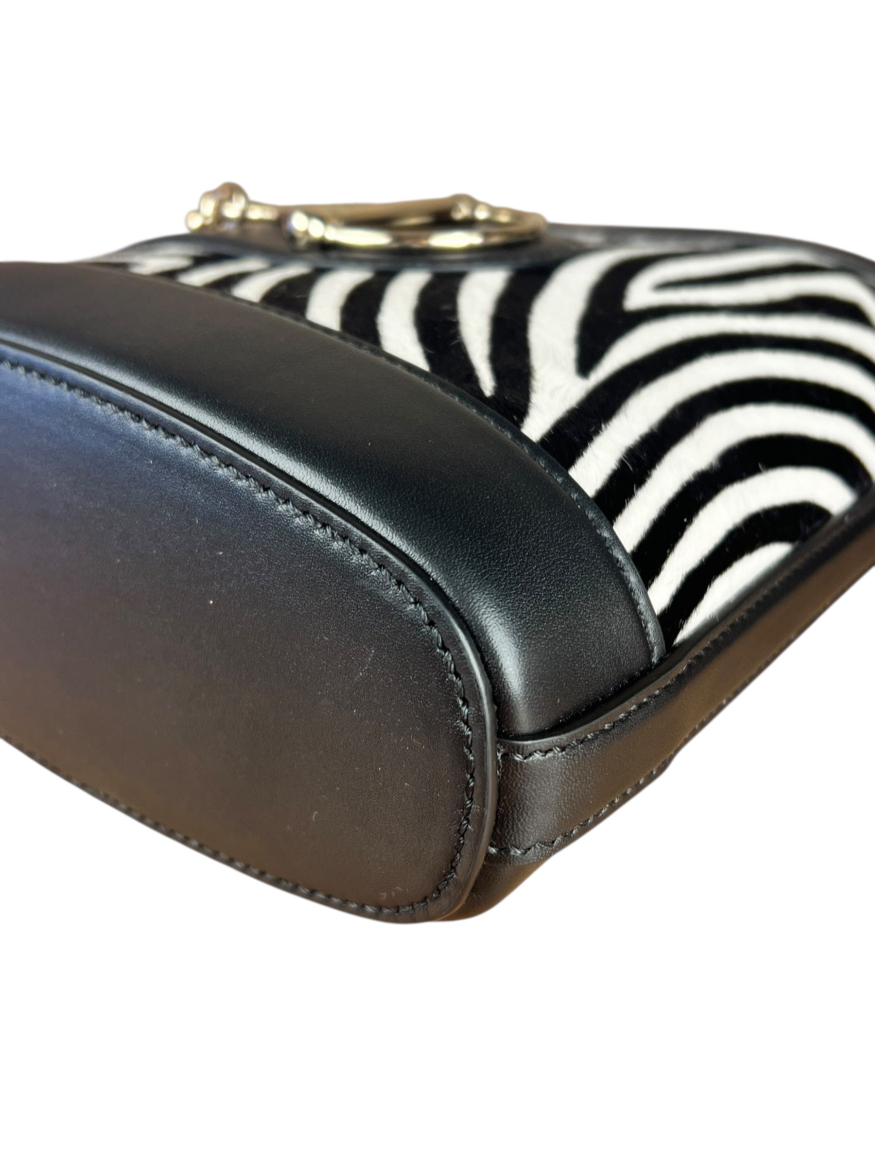 Gucci 73 Small Bucket Bag Zebra Print