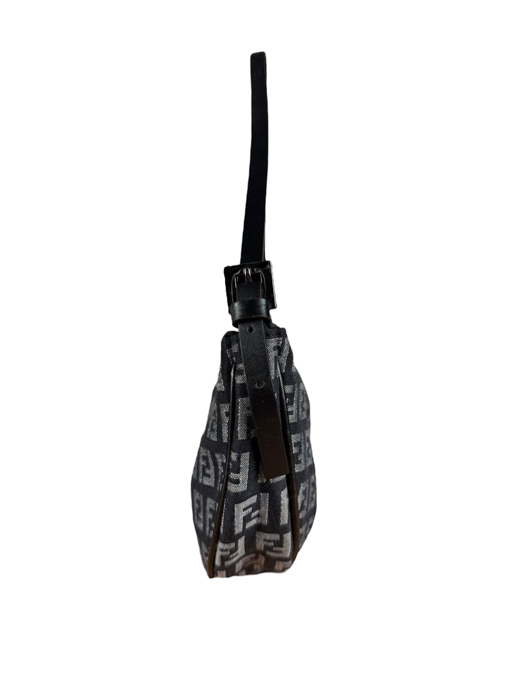 Fendi FF Black Canvas Boat Pochette