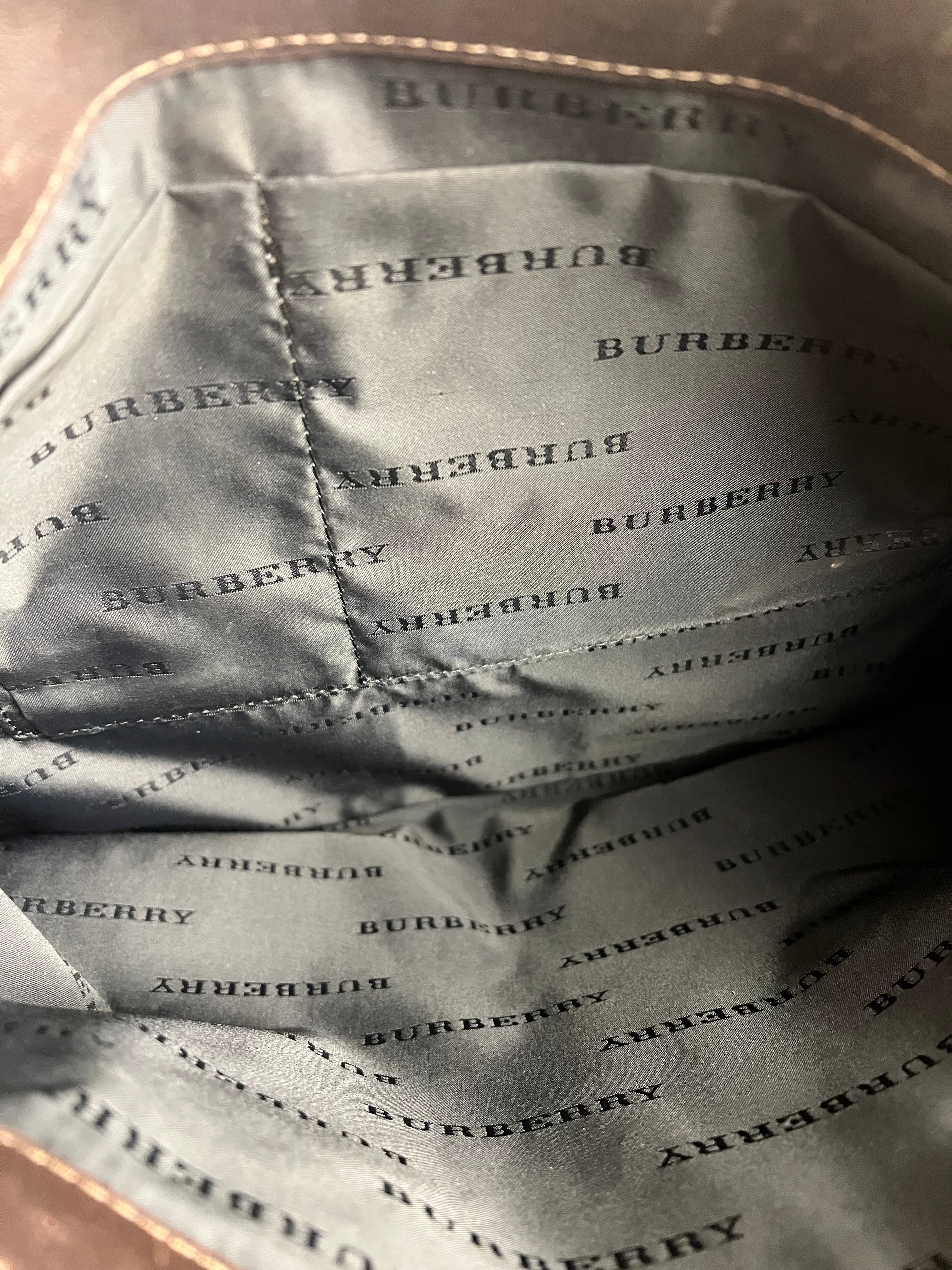 Burberry Leather Trim Nova Check Tote Bag