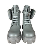 Prada Monolith Leather and Re-Nylon Pouch Boots