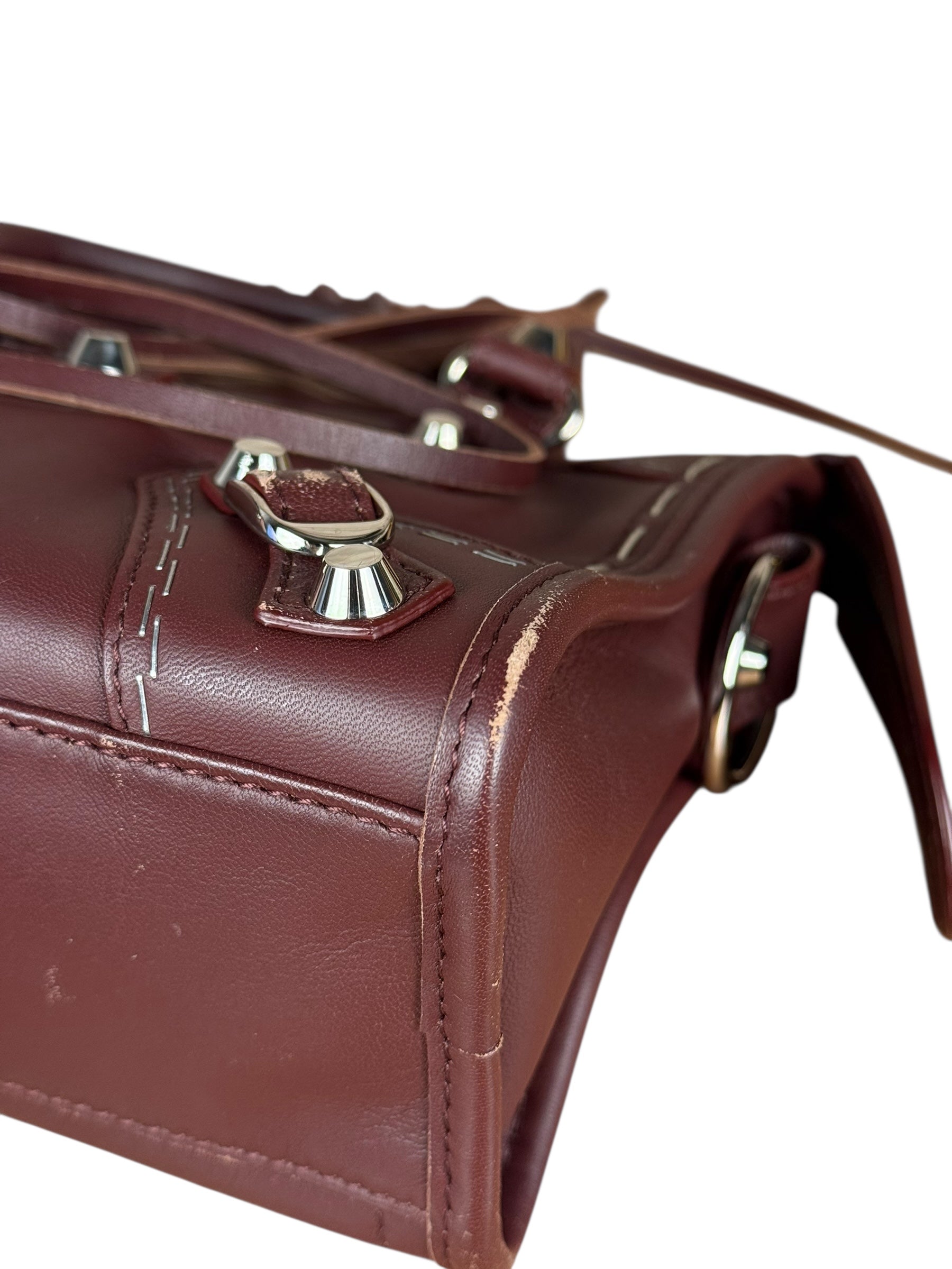 Balenciaga Burgundy Mini City Bag