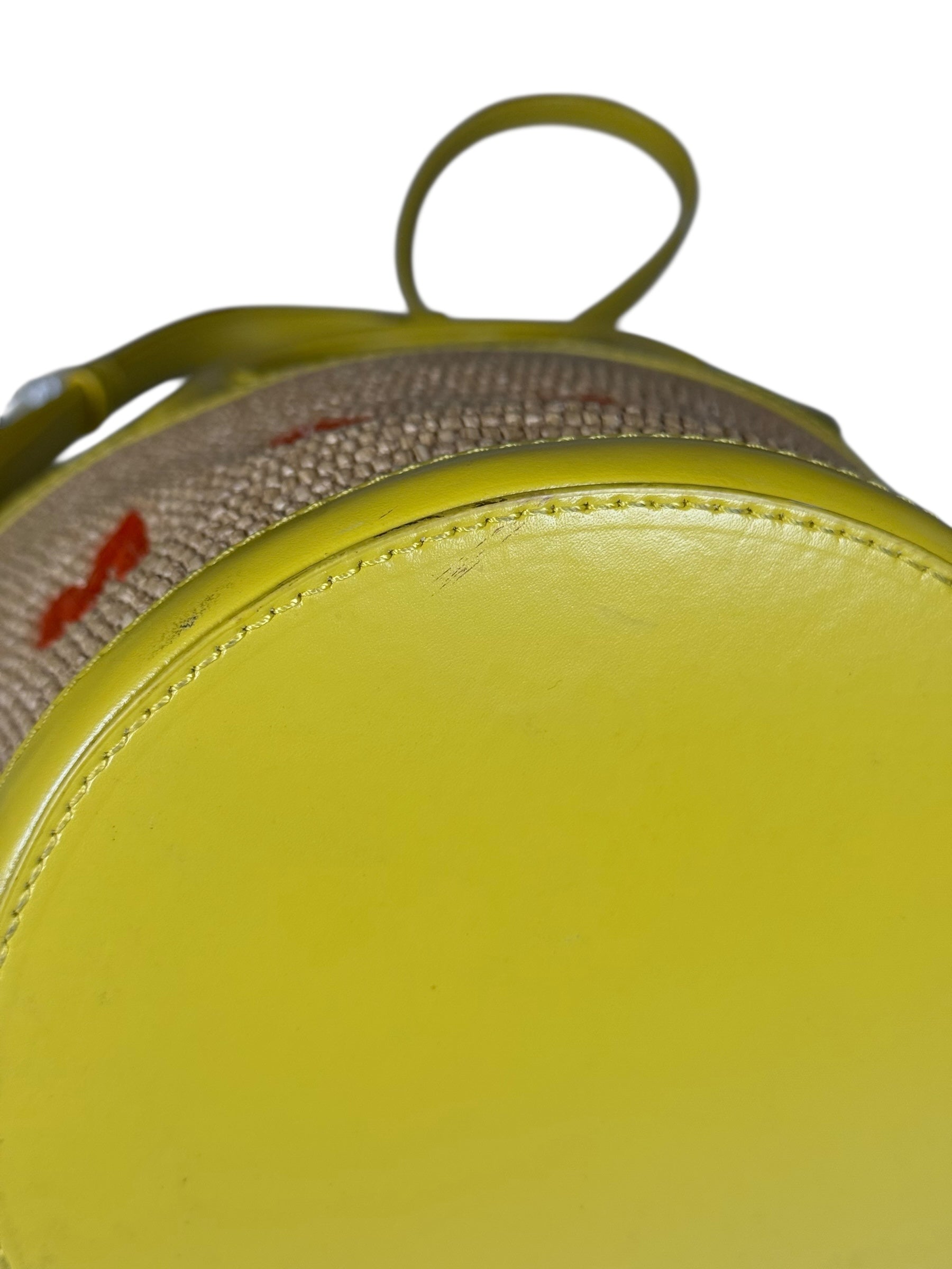 Marni Tropicalia Mini Bucket Bag Raffia with Yellow Trim