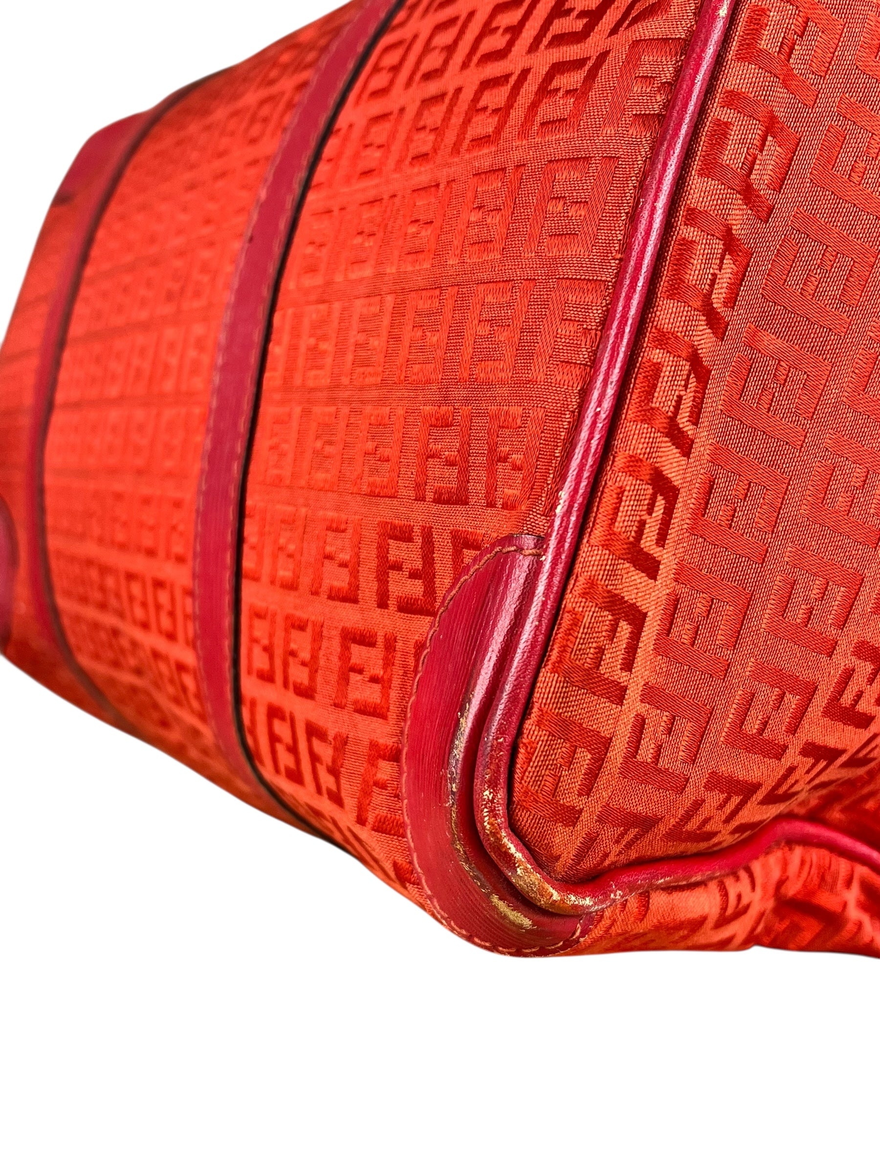 Fendi FF Vintage Boston Bag Red