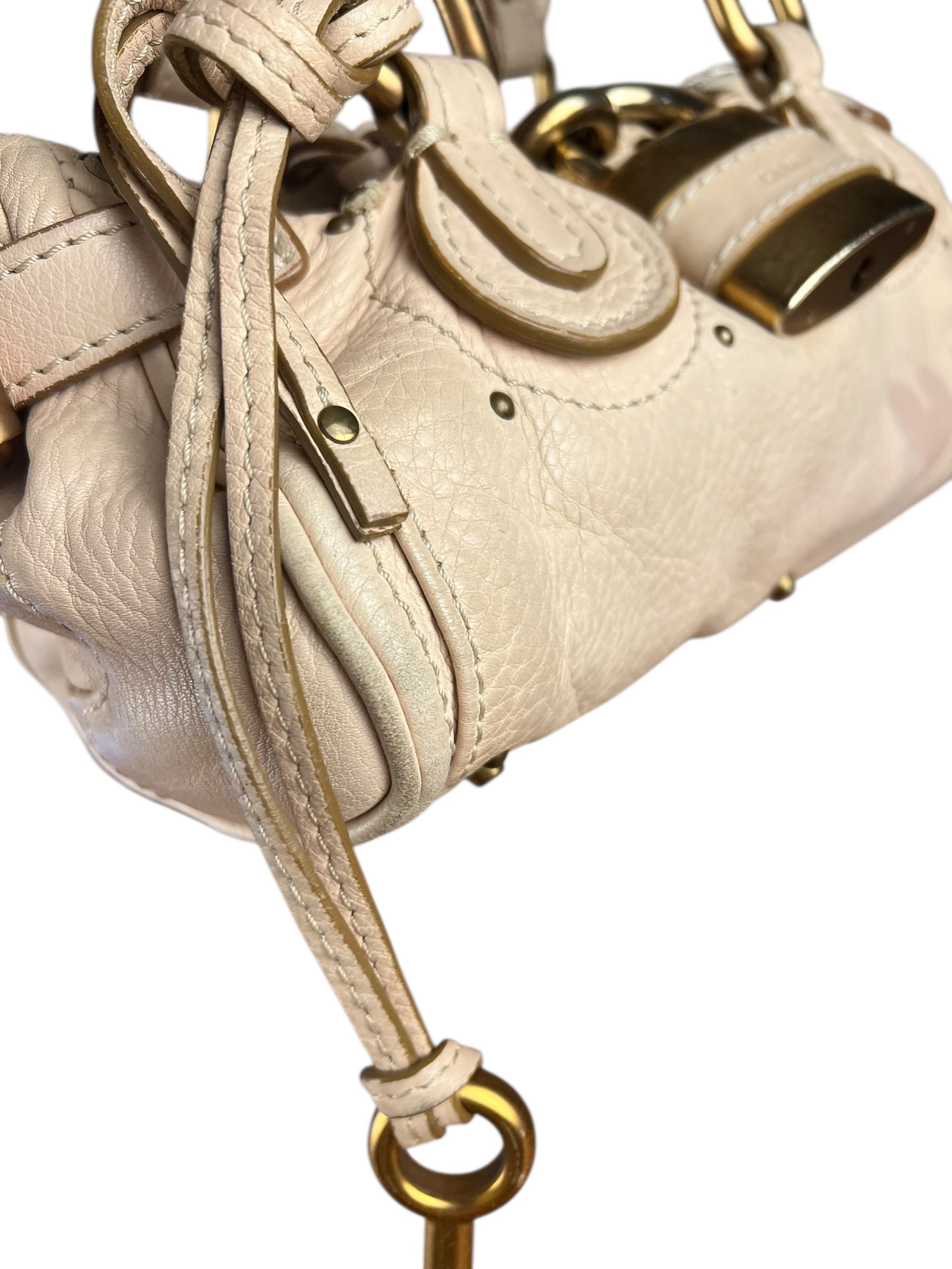 Chloe Vintage Mini Chloe Paddington Bag Beige