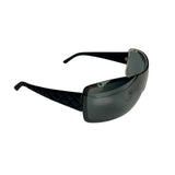 Chanel Black Quilted Y2K Wide Frame Sunglasses