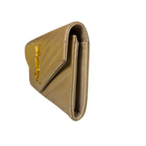 Saint Laurent Beige Grain de Poudre Chevron Long Wallet