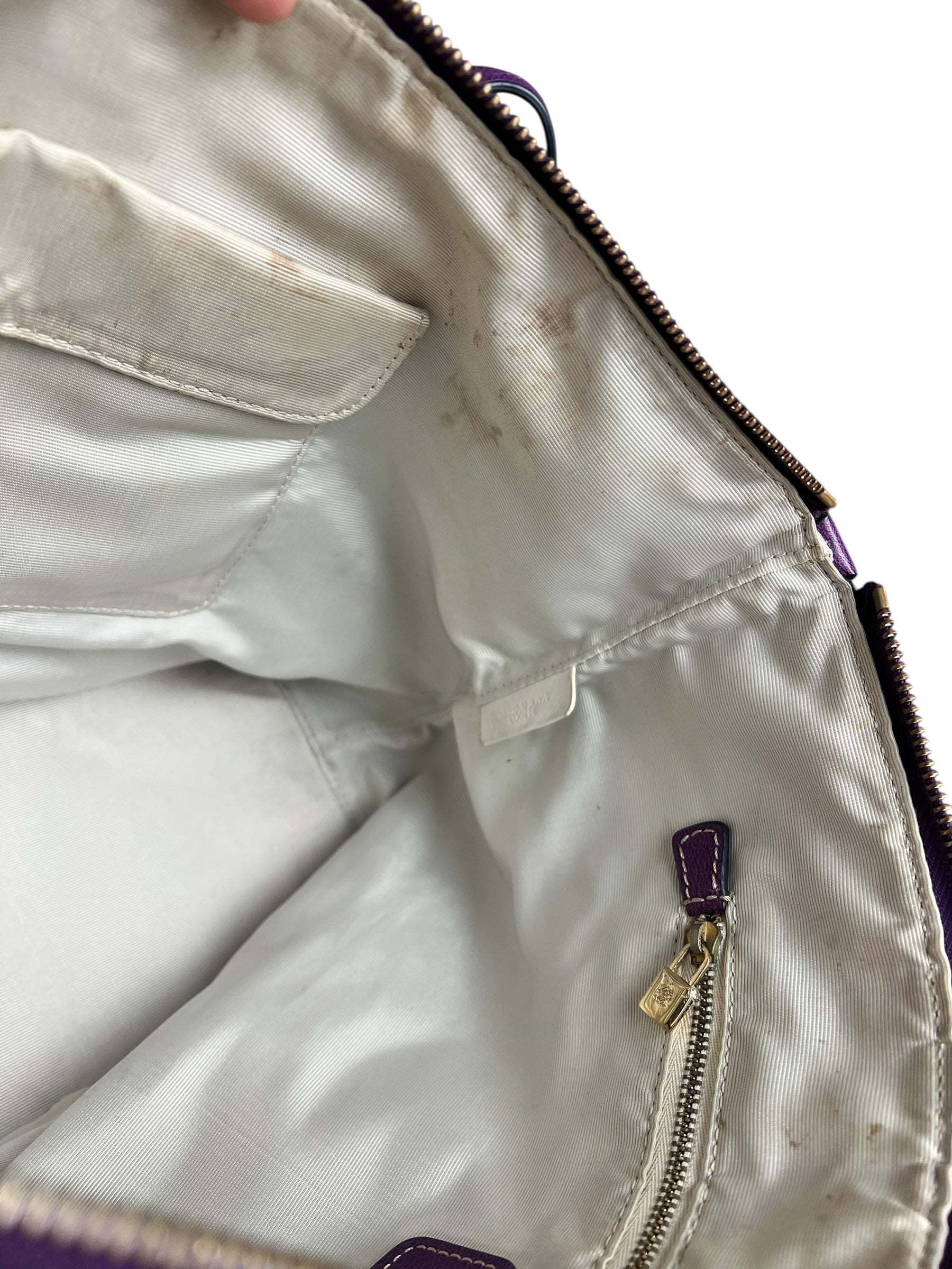 Loewe Vintage Purple Anagram Shoulder Tote