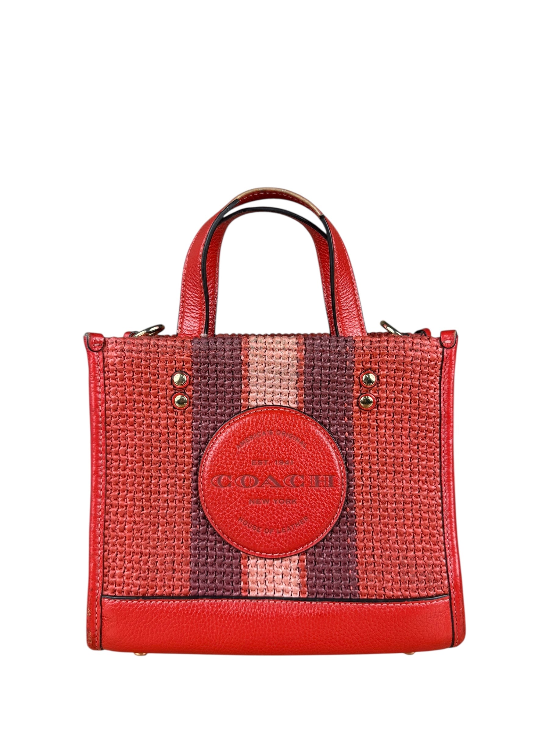 Coach Raffia Mini Tote Crossbody Bag