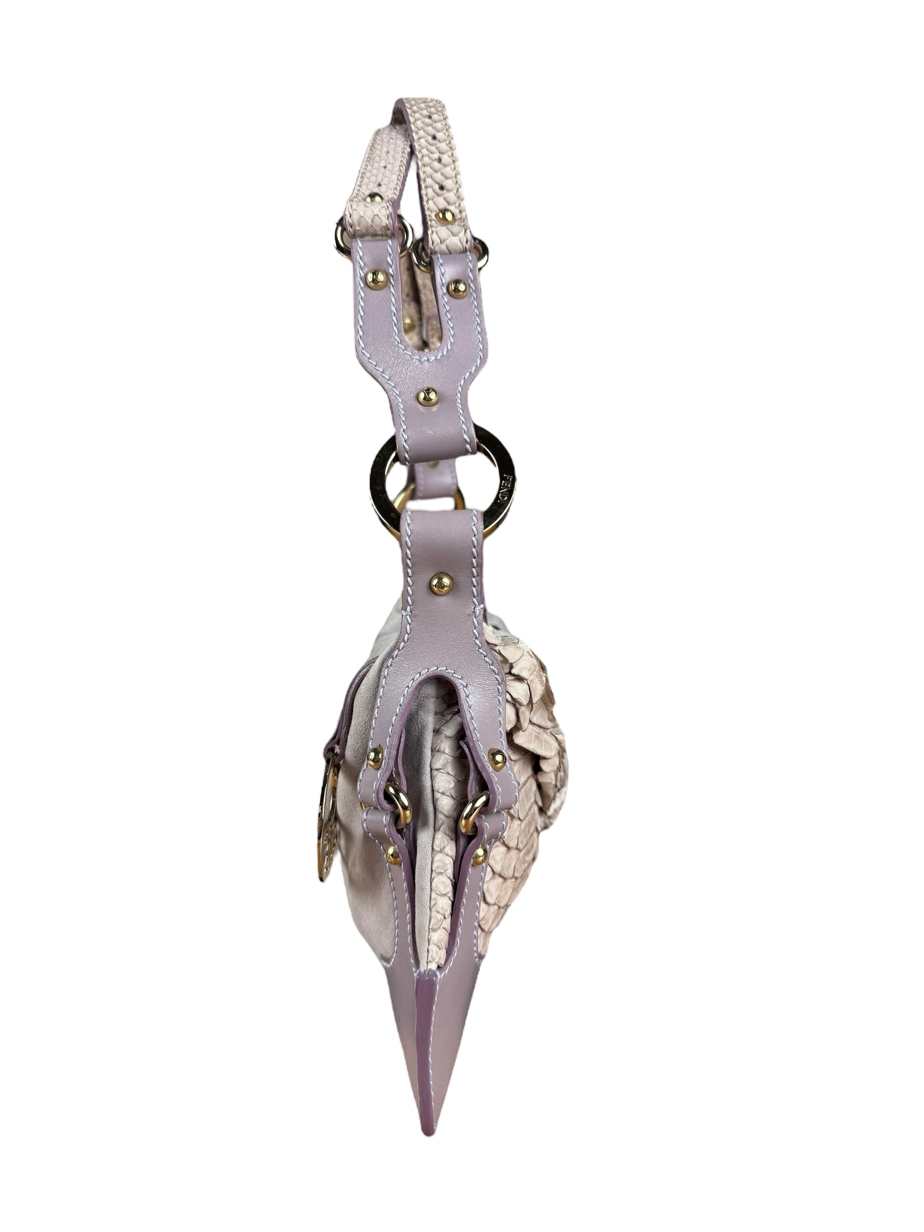 Fendi Lavender Python & Suede Pochette