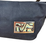 Fendi Vintage Navy Wave Buckle Pochette