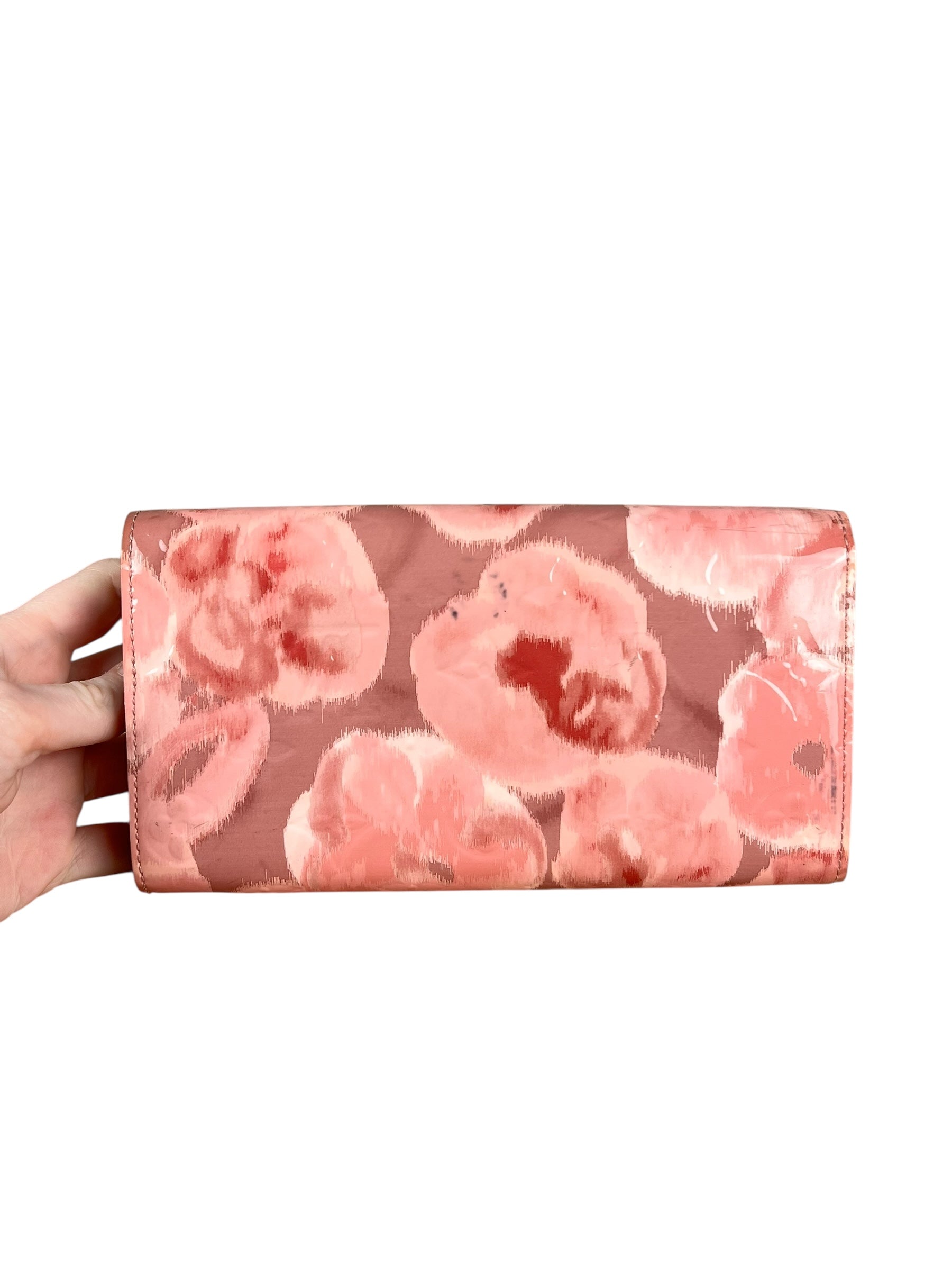 Louis Vuitton Monogram Vernis Floral Rose Long Wallet