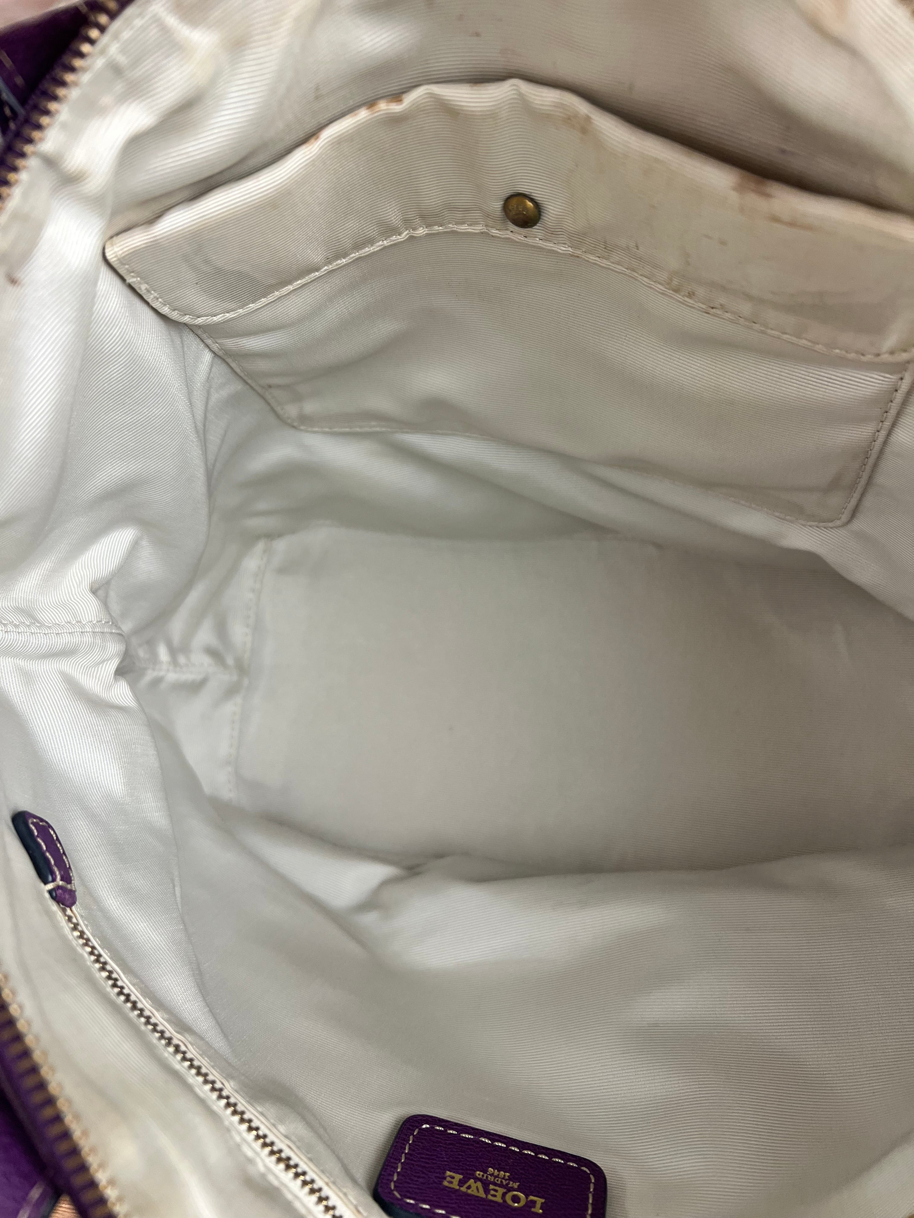 Loewe Vintage Purple Anagram Shoulder Tote