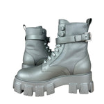 Prada Monolith Leather and Re-Nylon Pouch Boots