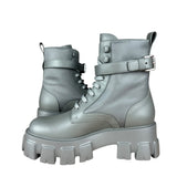Prada Monolith Leather and Re-Nylon Pouch Boots