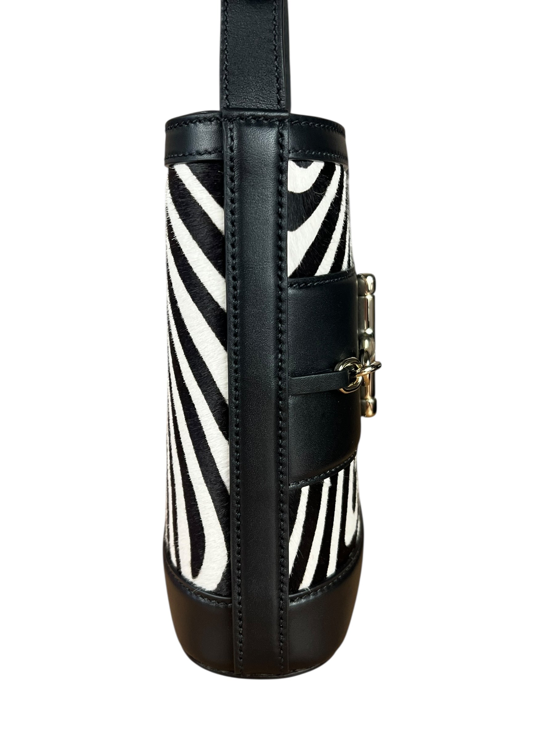 Gucci 73 Small Bucket Bag Zebra Print