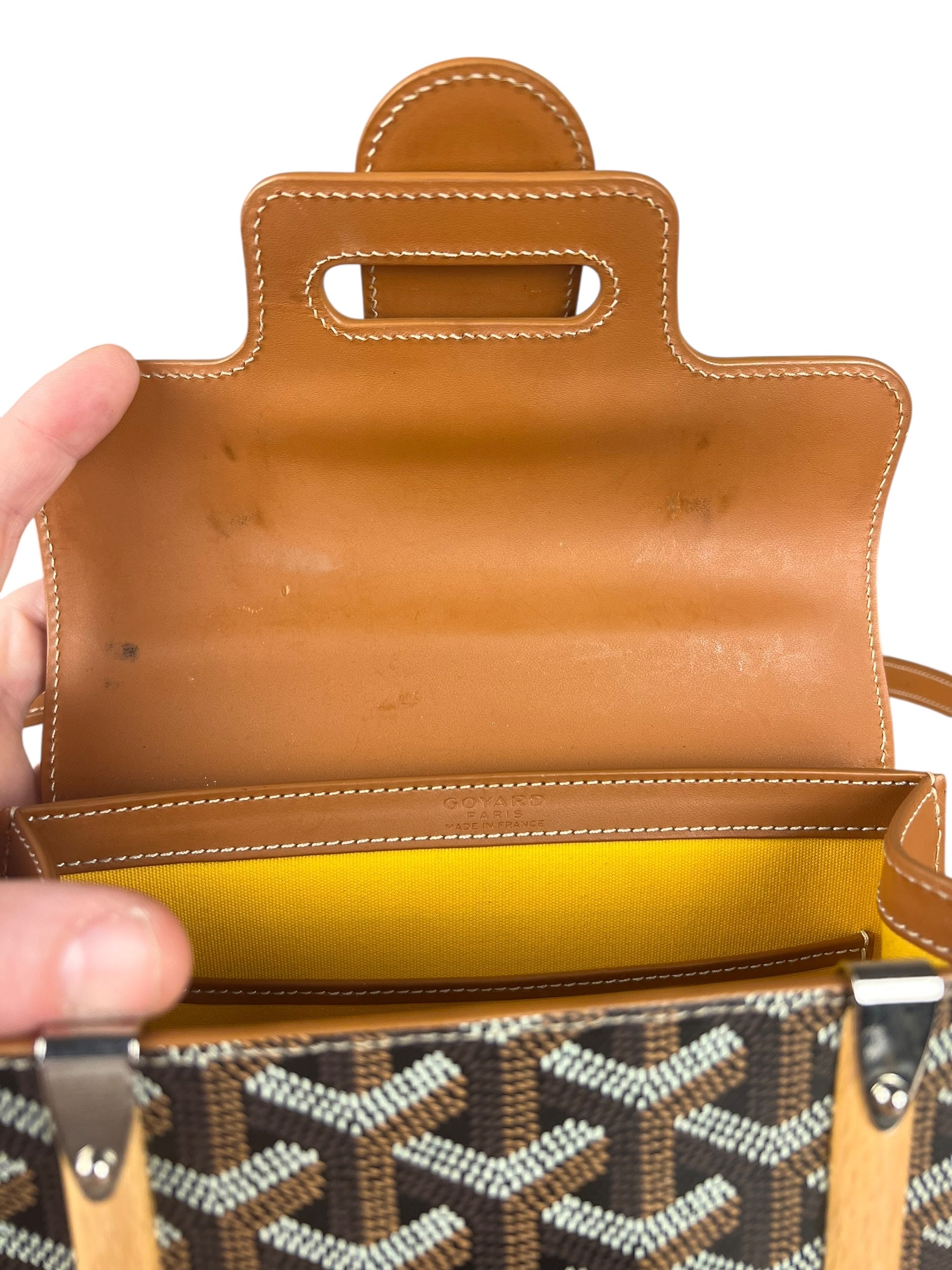 Goyard Mini Goyardine Saigon Top Handle Bag