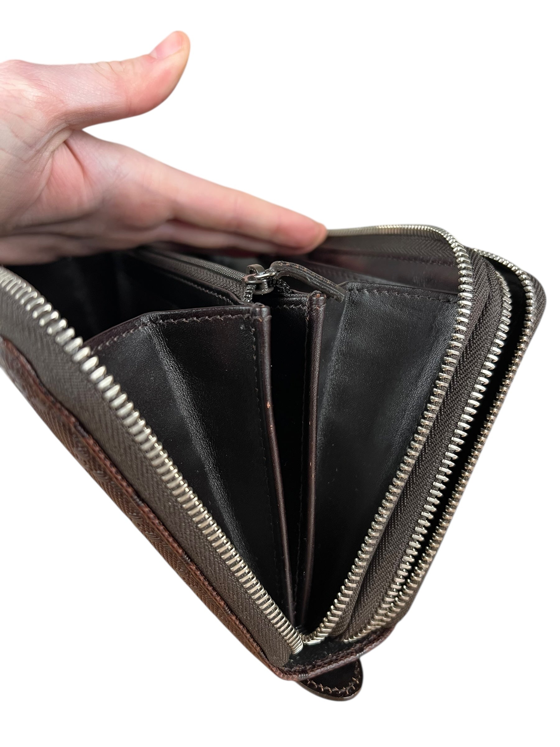 Gucci Diamante Leather Zippy Top Handle Organizer