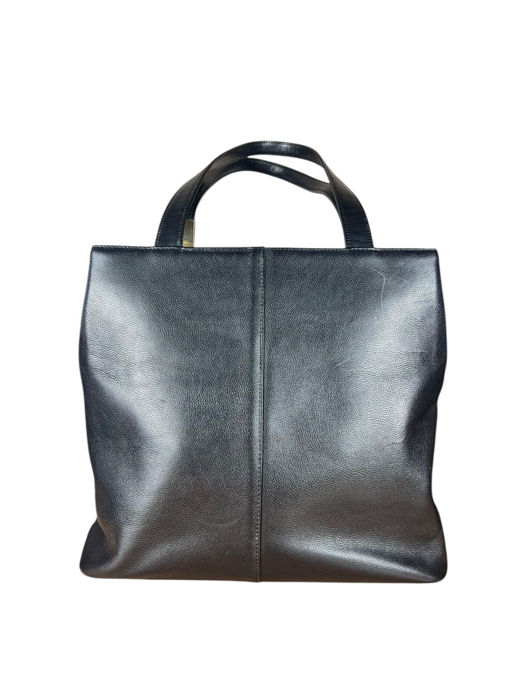Burberry Black Leather Shoulder Tote