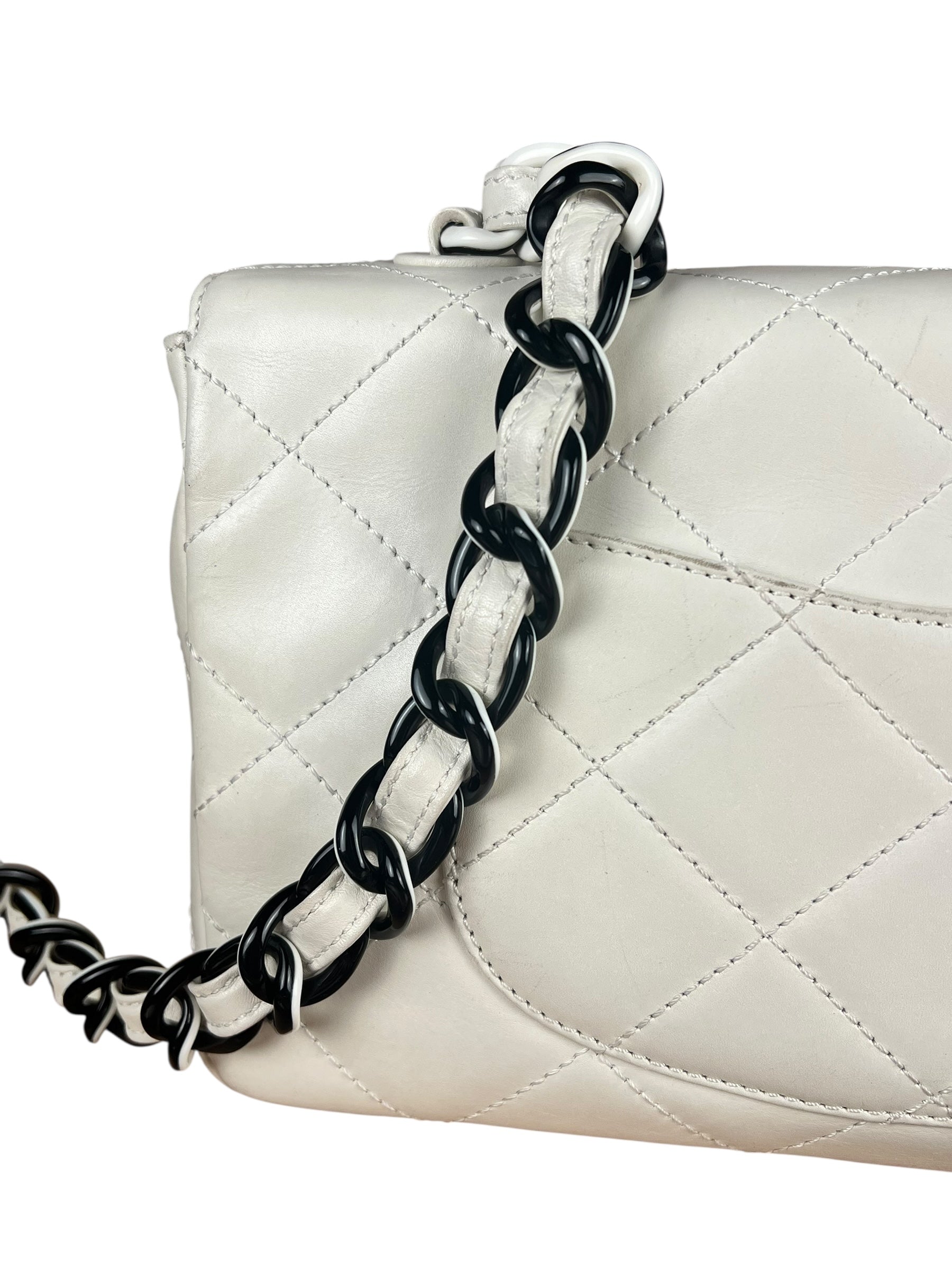 Chanel Classique White Quilted Leather Flap Bag 2001