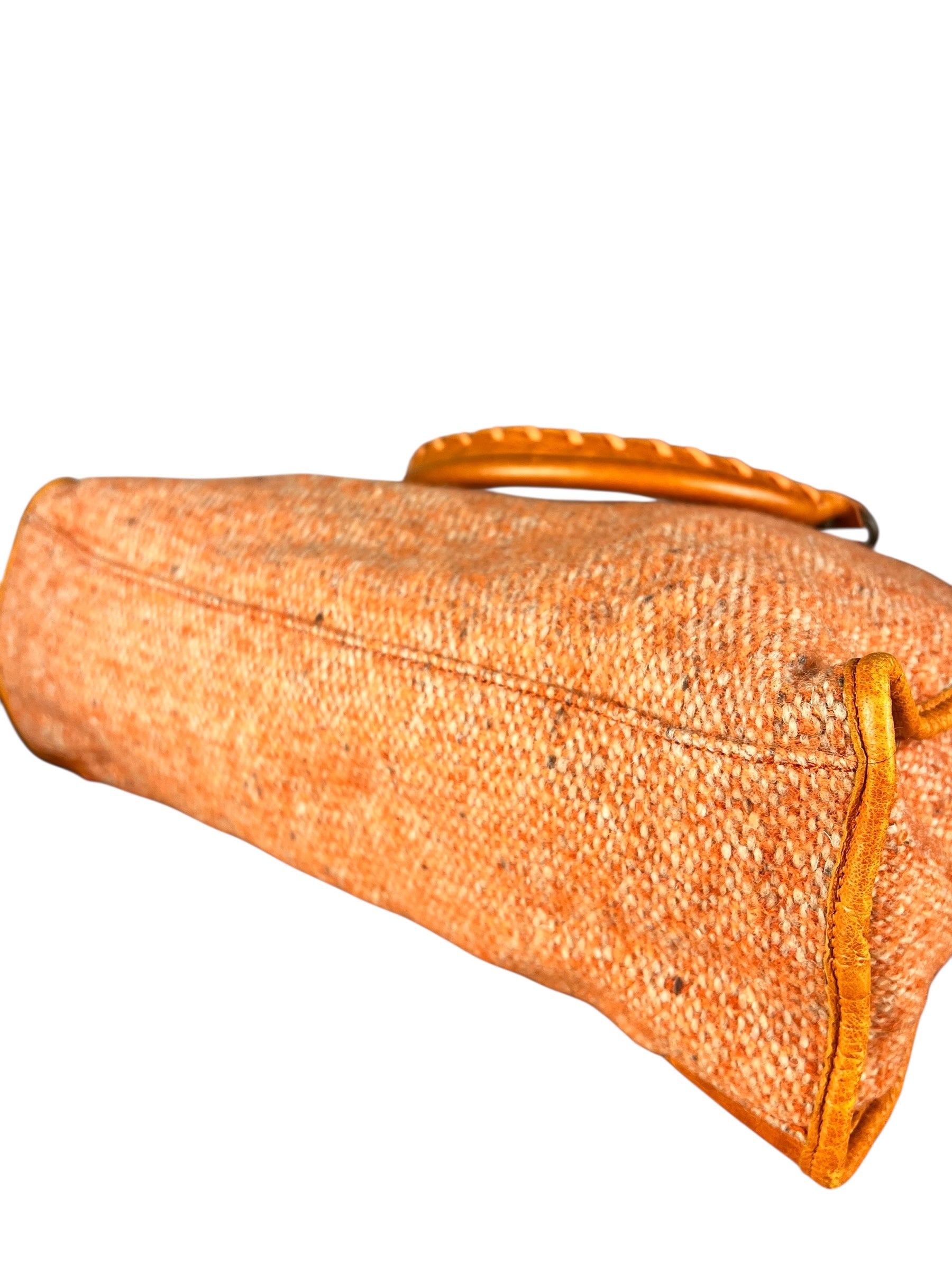 Balenciaga Wool Knit Orange City Bag