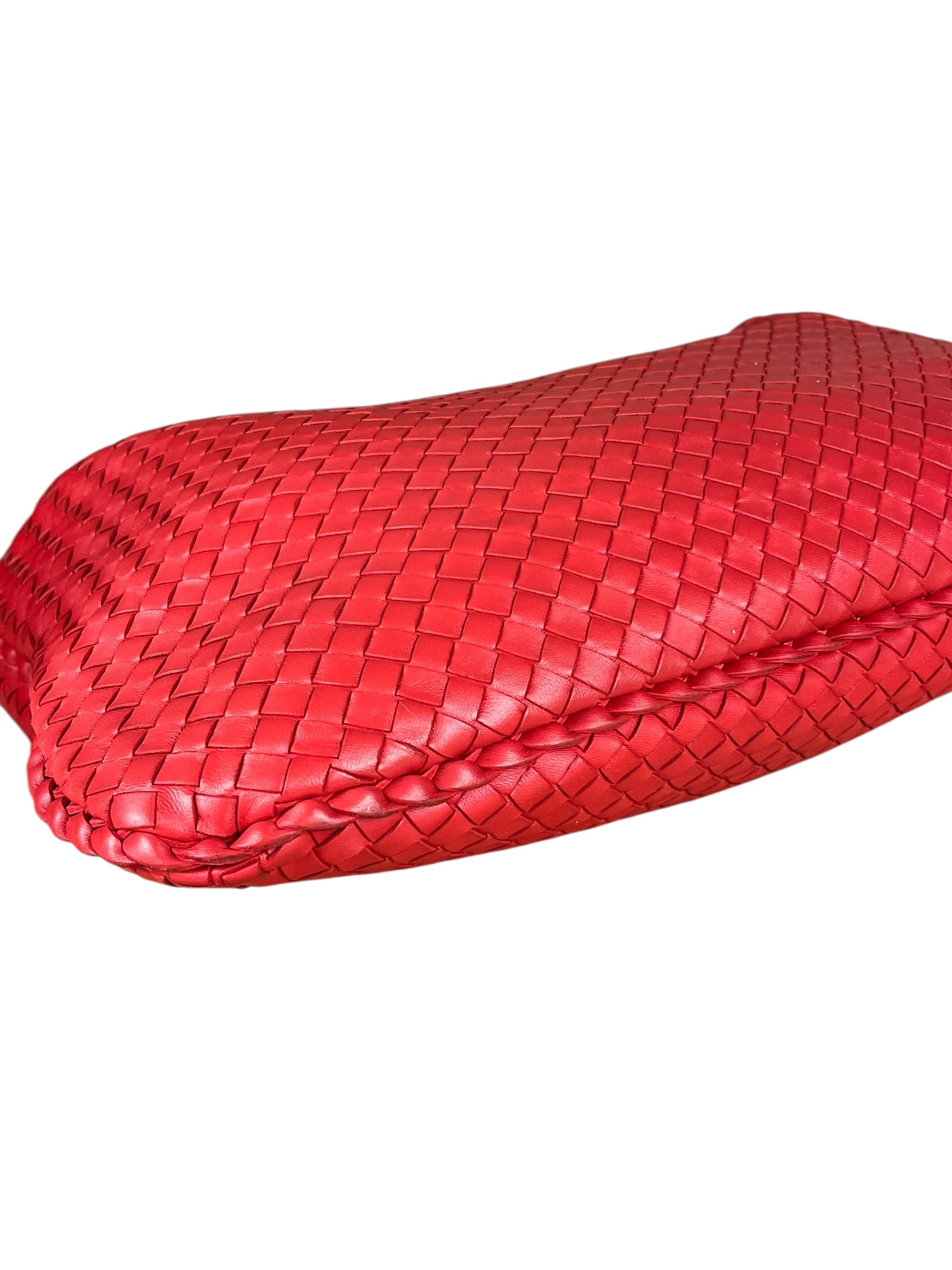 Bottega Veneta Large Intreccio Hobo Bag Red