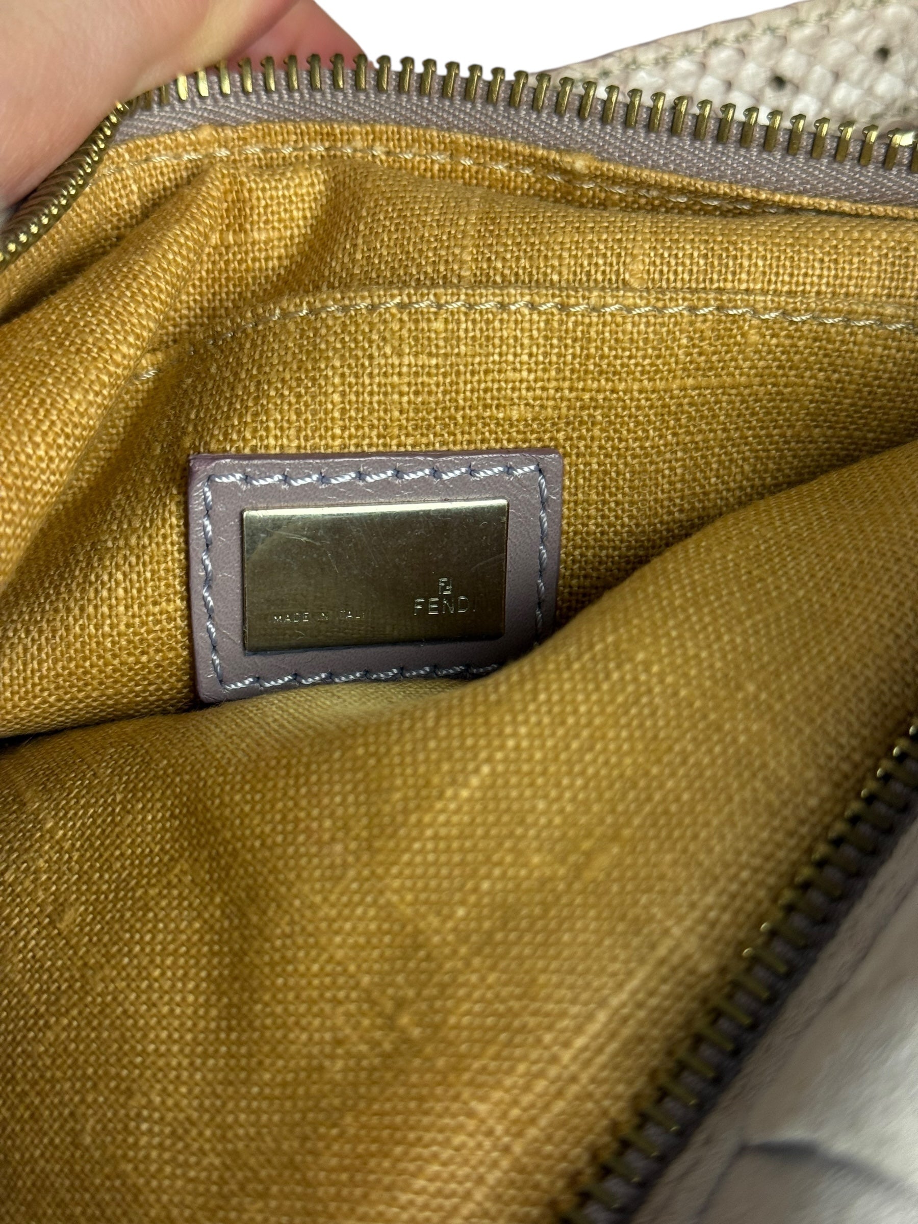 Fendi Lavender Python & Suede Pochette