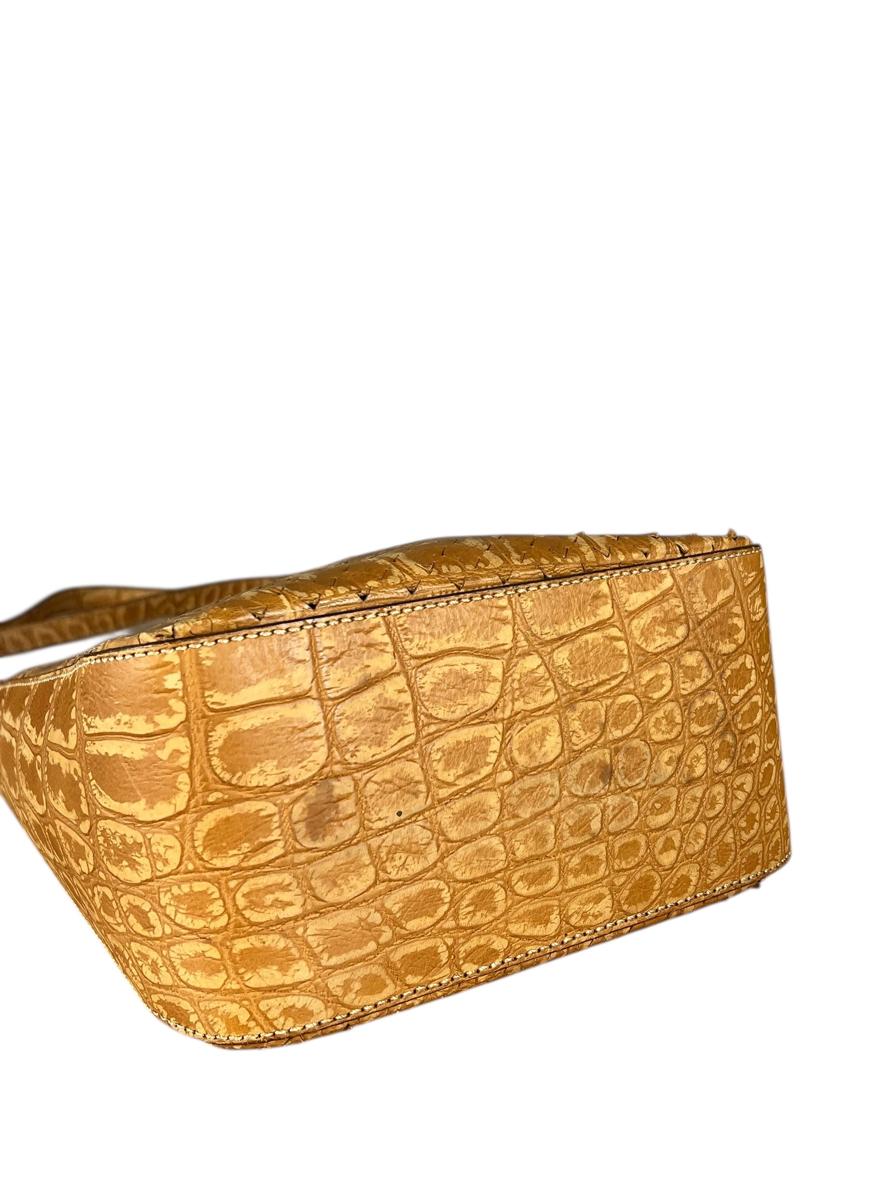 Fendi Vintage Crocodile-Embossed Leather Crossbody Bag