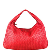 Bottega Veneta Large Intreccio Hobo Bag Red