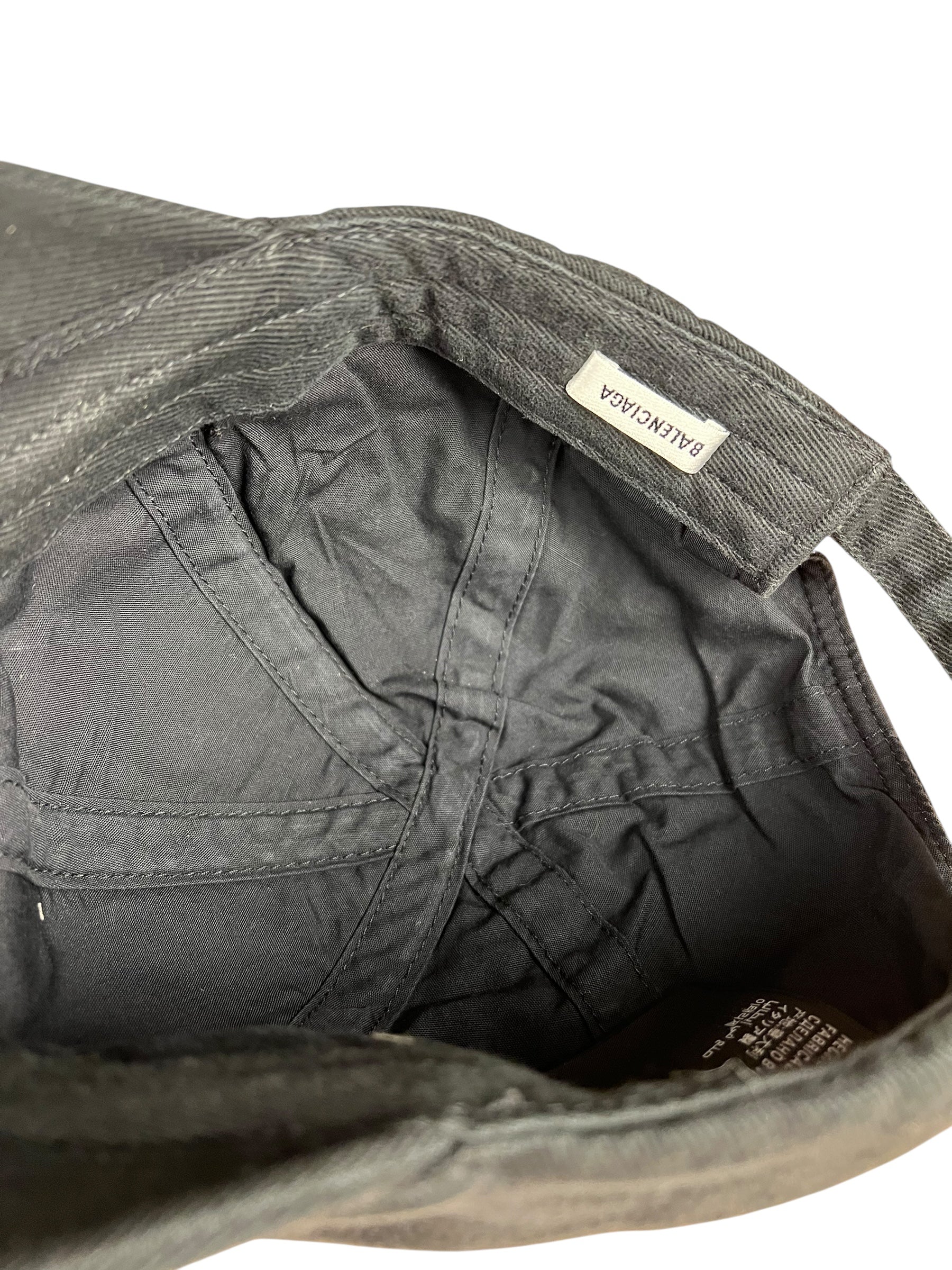 Balenciaga Diagonal Embroidered Logo Cap Black