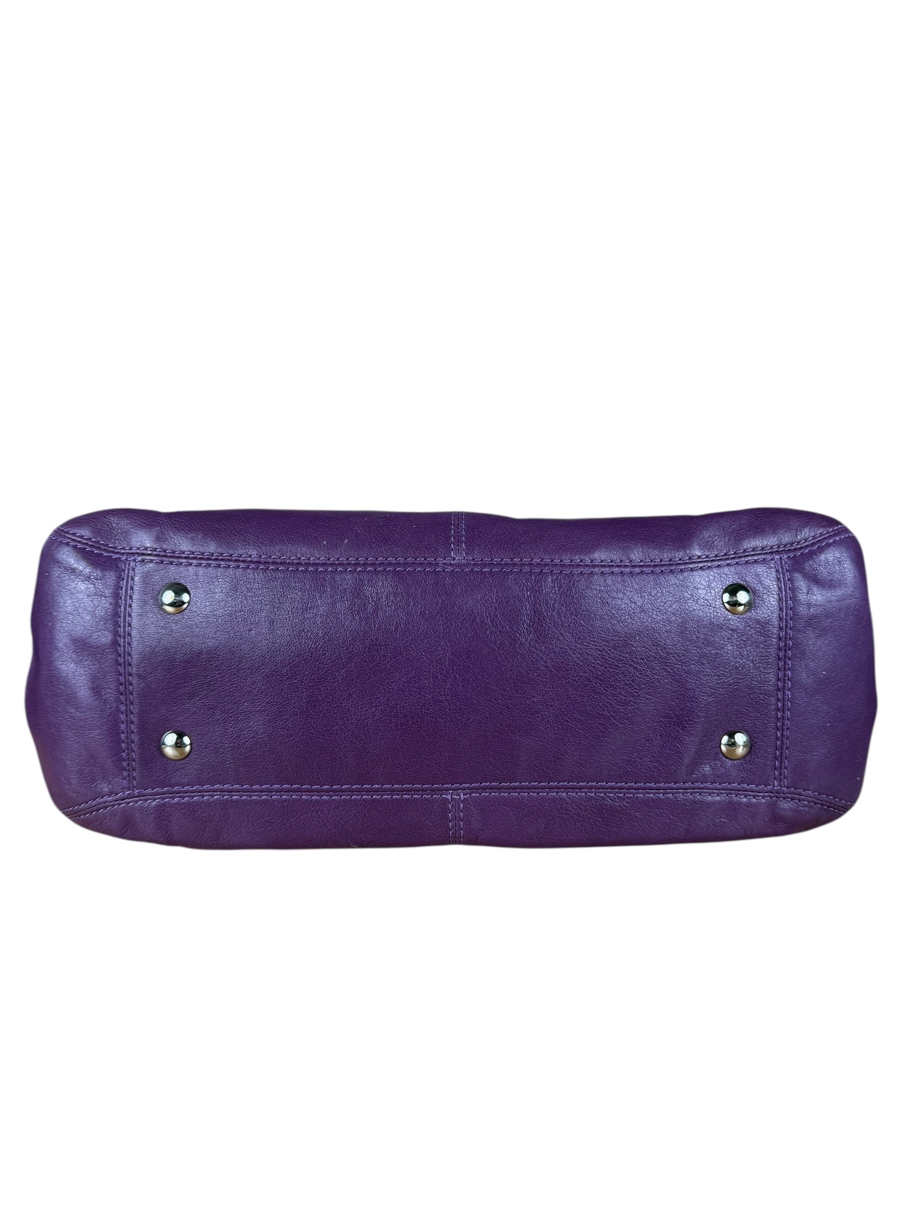 Coach Vintage Purple Leather Hobo Shoulder Bag
