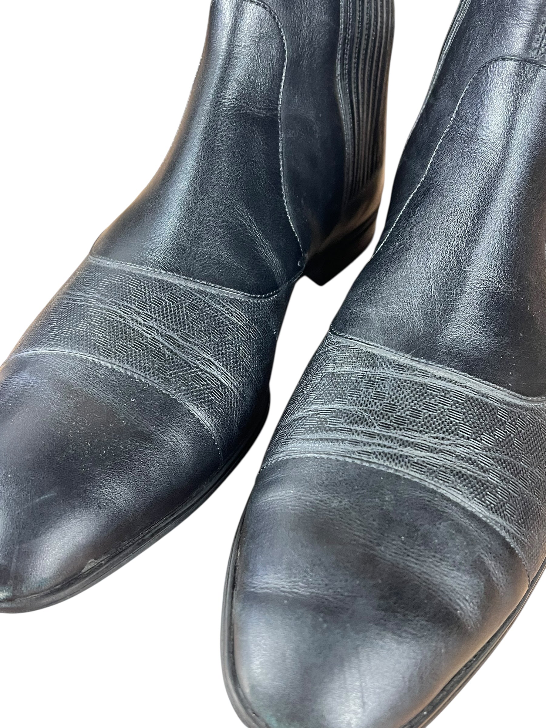 Gucci Black Imprime Pattern Leather Chelsea Boot