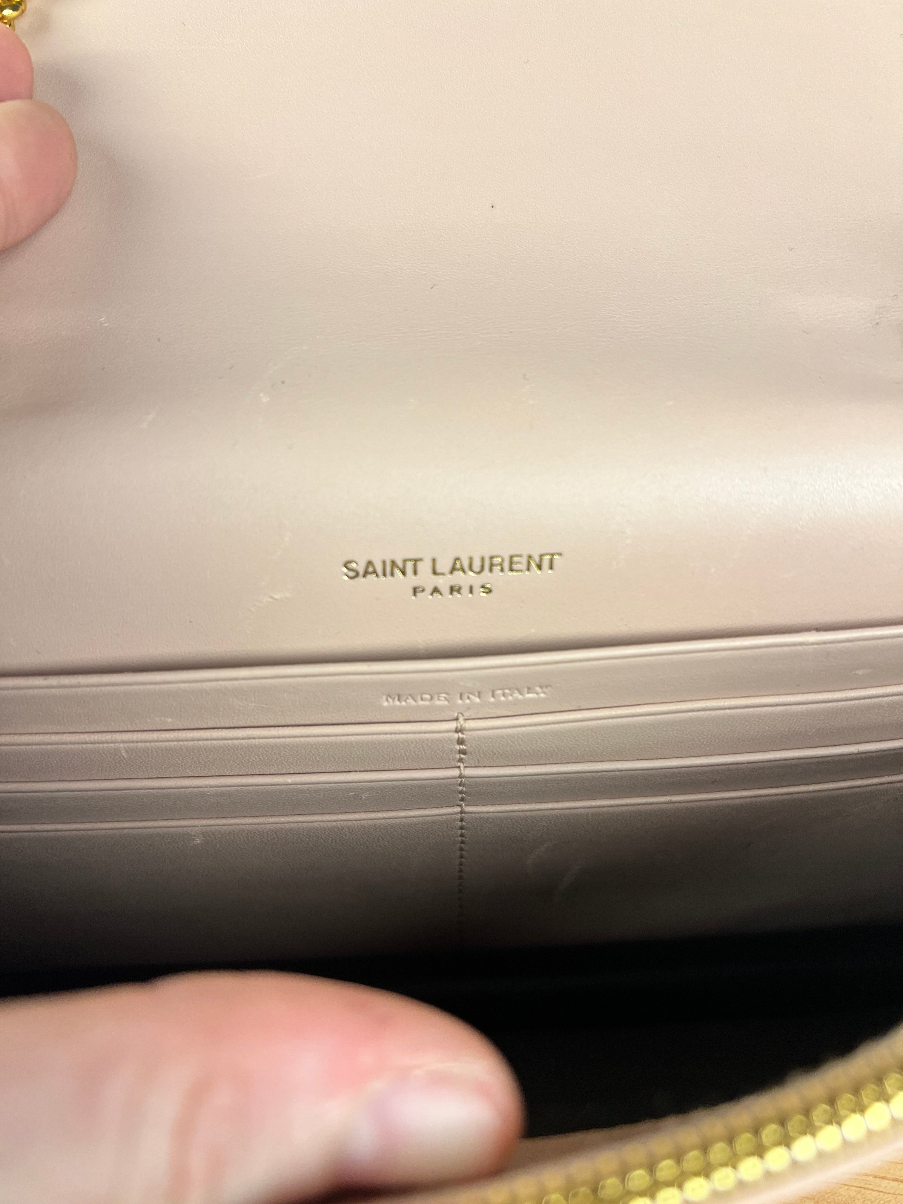 Saint Laurent Smooth Calfskin Monogram Kate Tassel Chain Pink