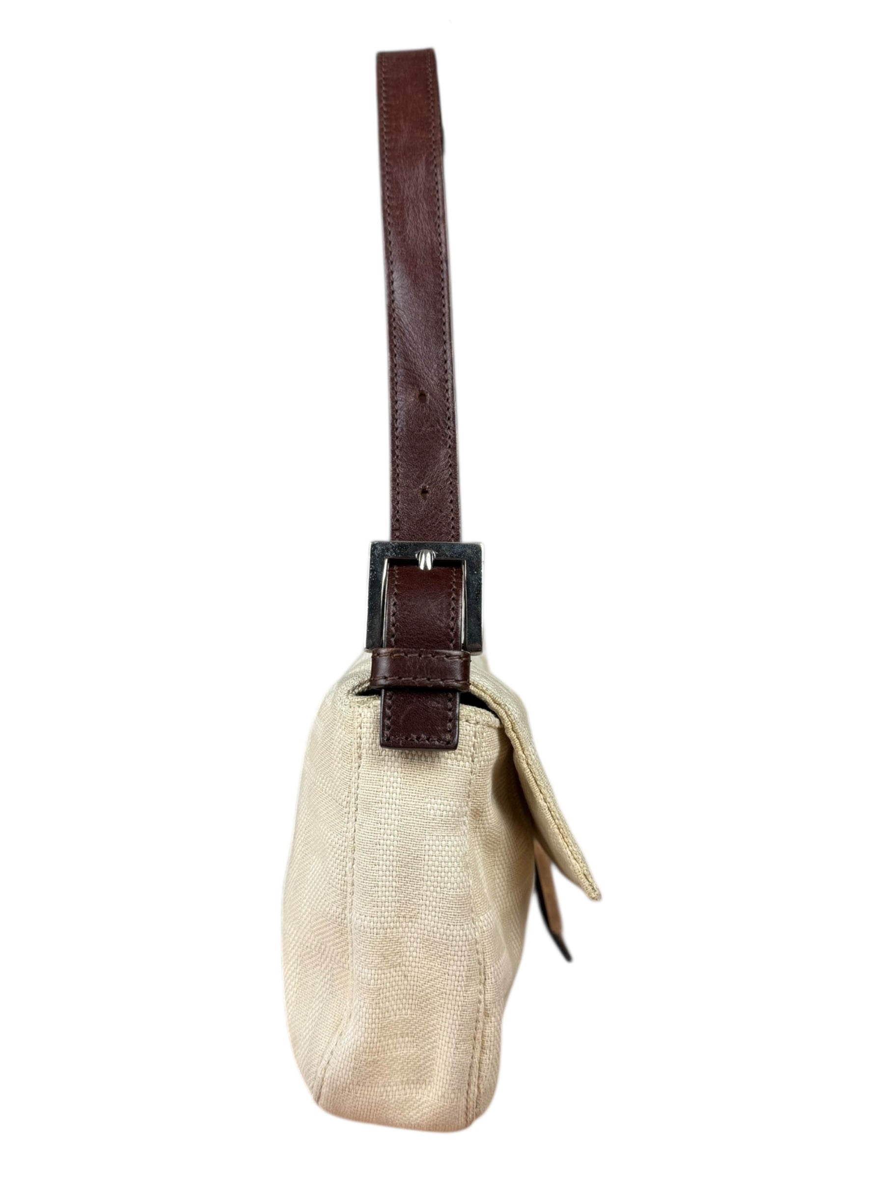 Fendi FF Canvas Baguette