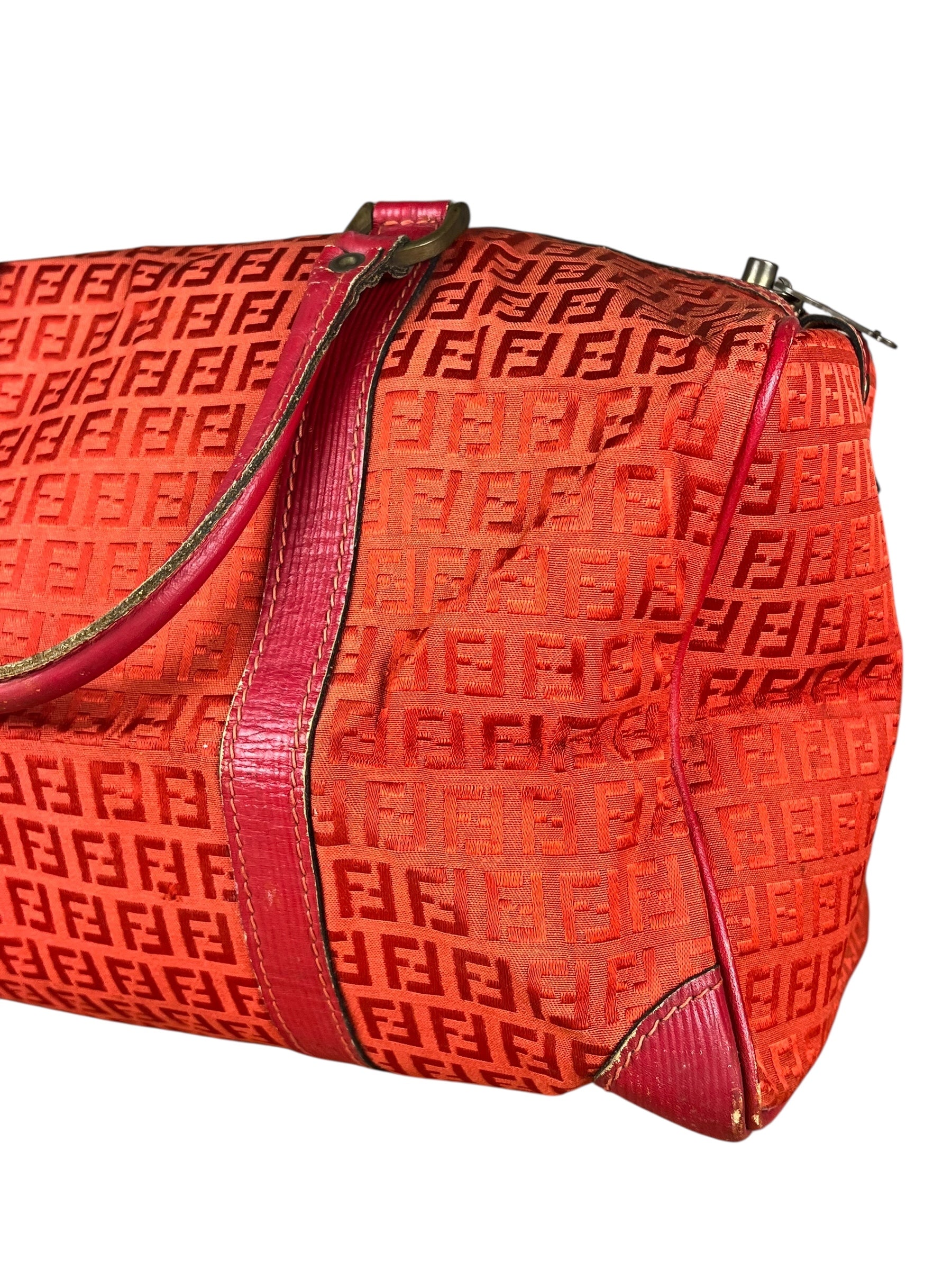 Fendi FF Vintage Boston Bag Red