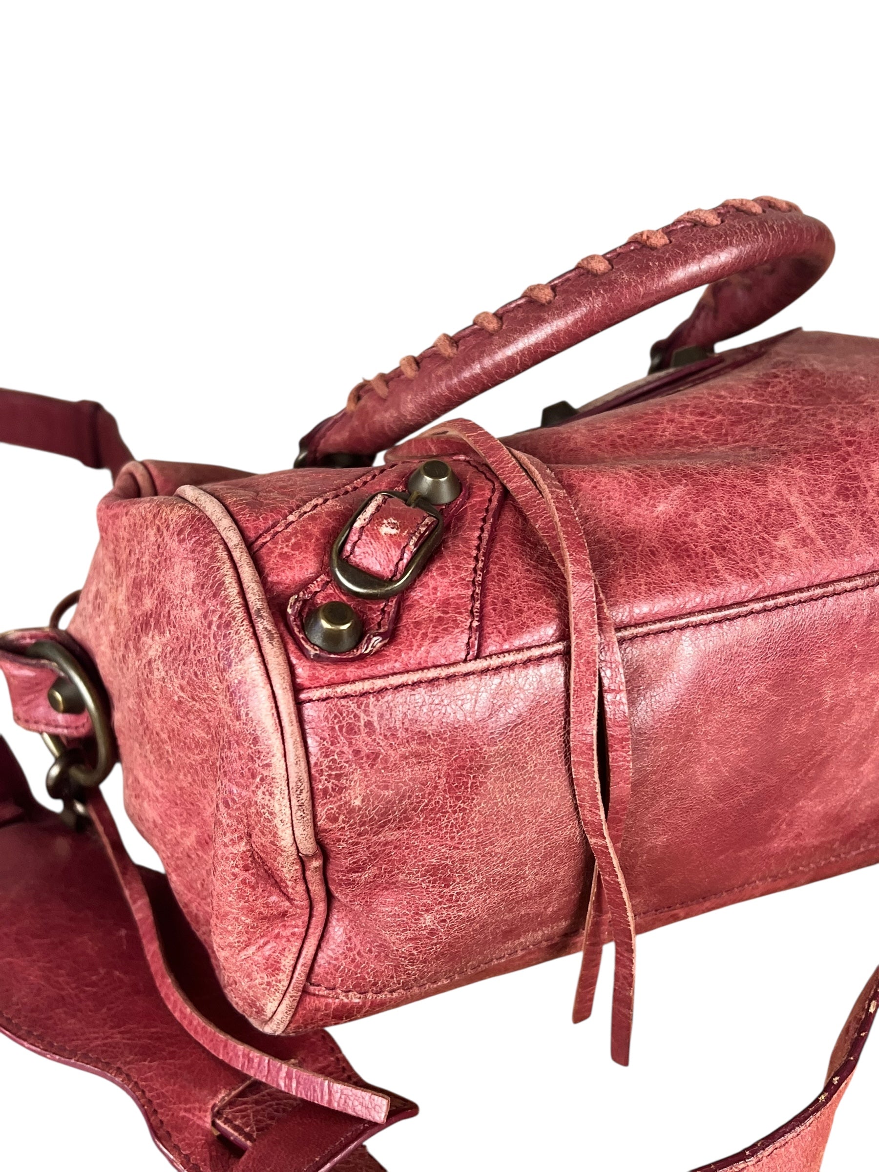 Balenciaga Mini Classic Leather City Bag Red