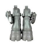 Prada Monolith Leather and Re-Nylon Pouch Boots