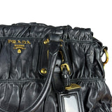 Prada Nappa Leather Ruffle Hobo Shoulder Bag