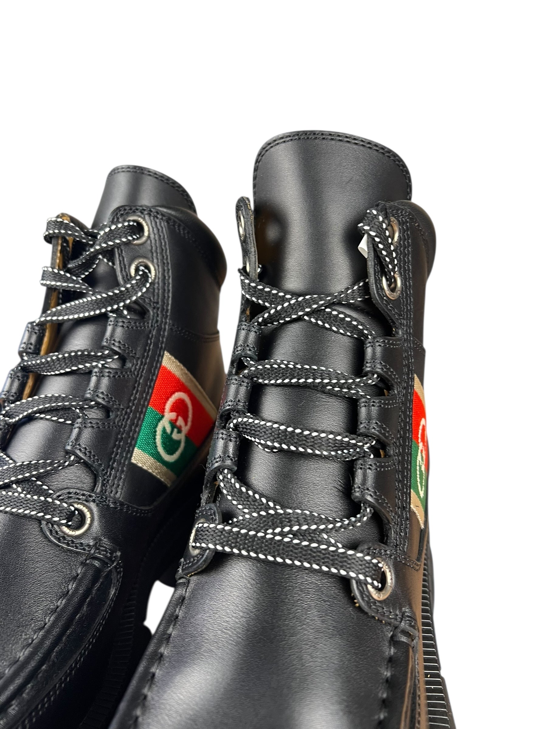 Gucci Romans Leather Interlocking G Ankle Boots