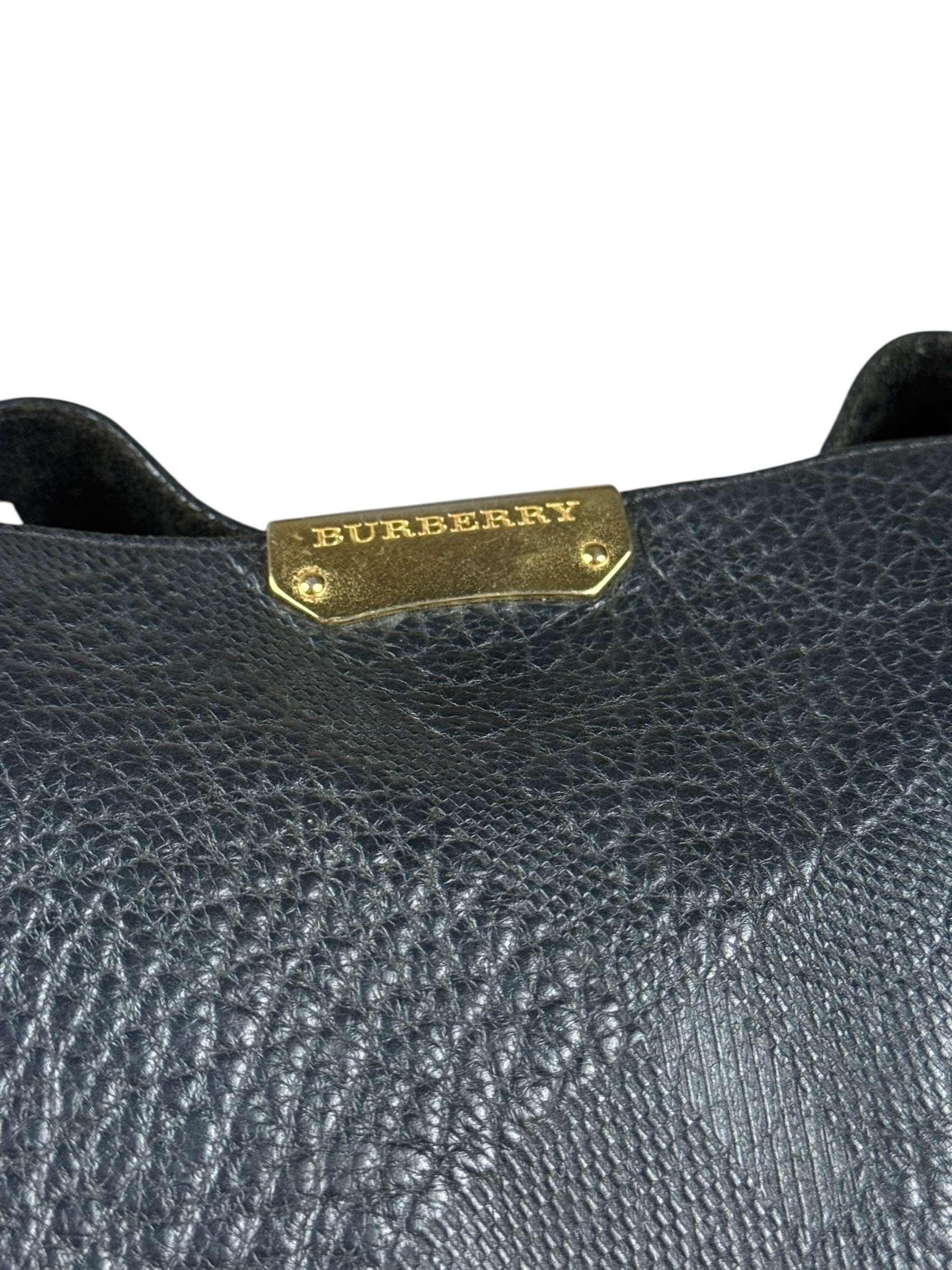 Burberry Black Pebbled Leather Shoulder Bag