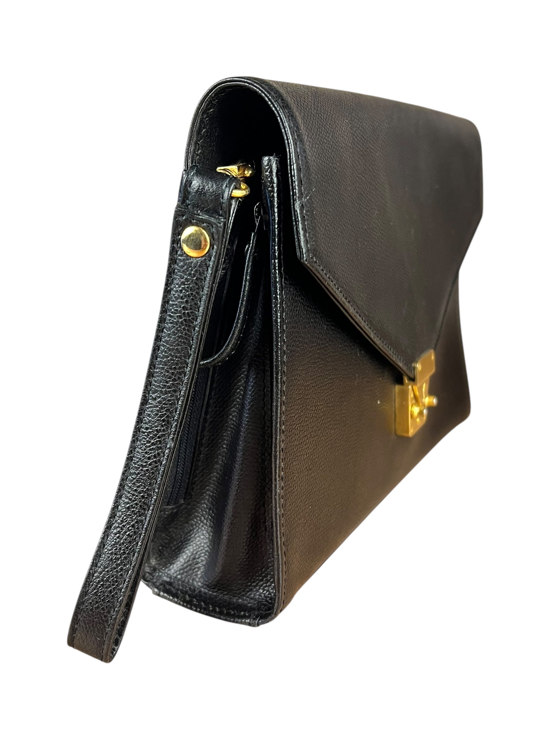 Saint Laurent Vintage Leather Envelope Clutch