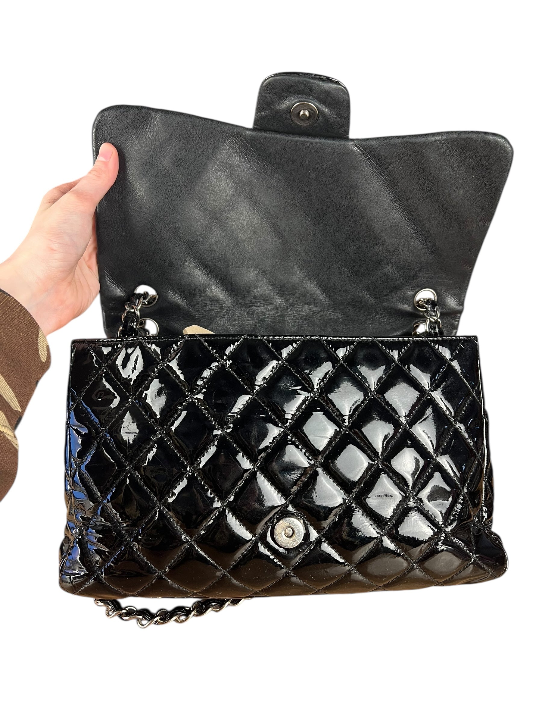 Chanel Black Patent Leather Classic Flap Bag ('08-'09)