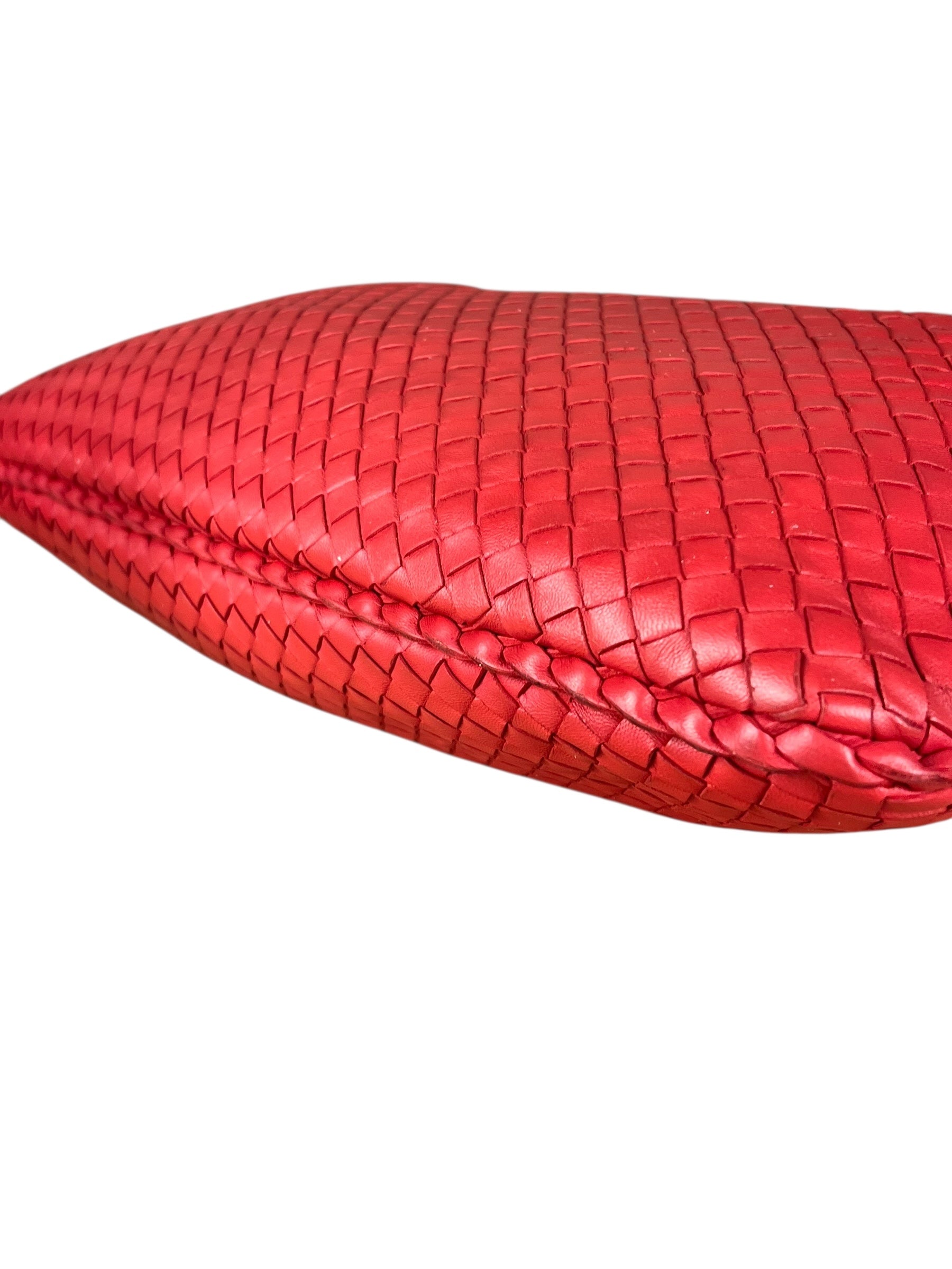 Bottega Veneta Large Intreccio Hobo Bag Red