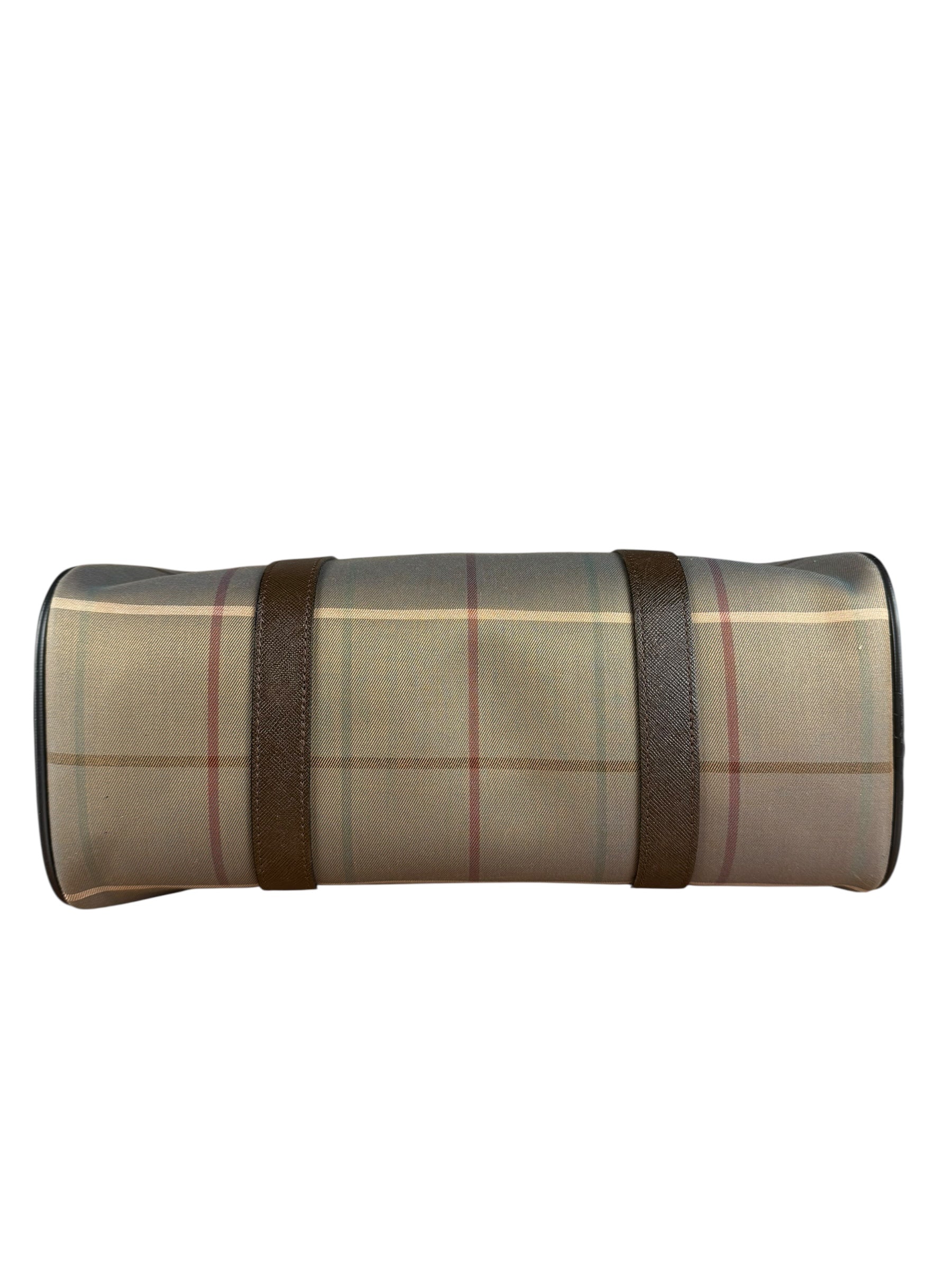 Burberry Brown Vintage Check Boston Handbag