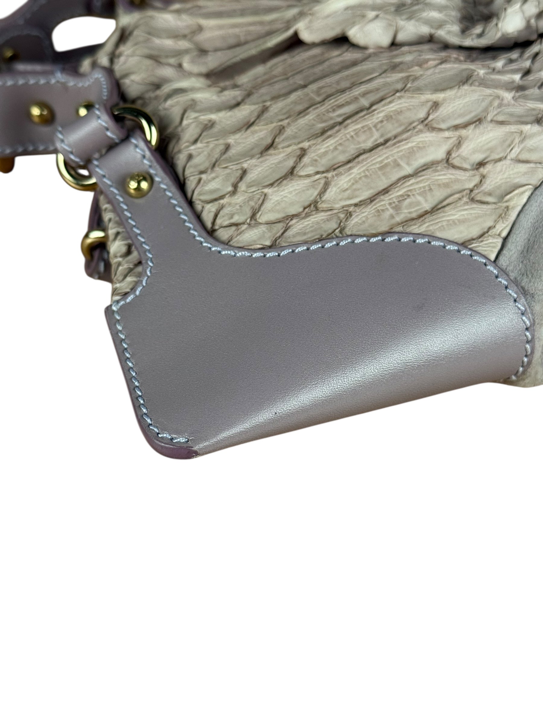 Fendi Lavender Python & Suede Pochette